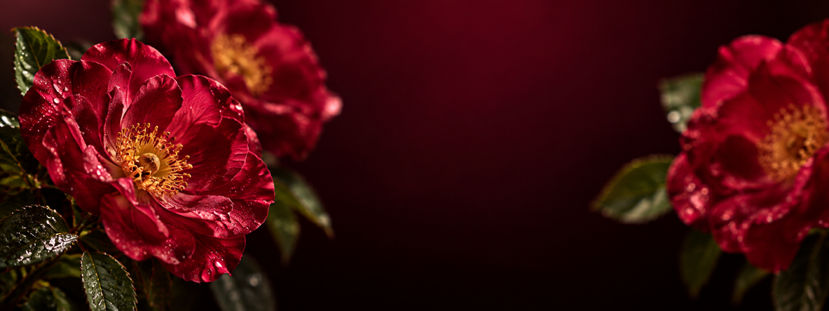 Dunkelrote natürliche Rosen als luxuriöses Rosen-Parfüm Blogbild