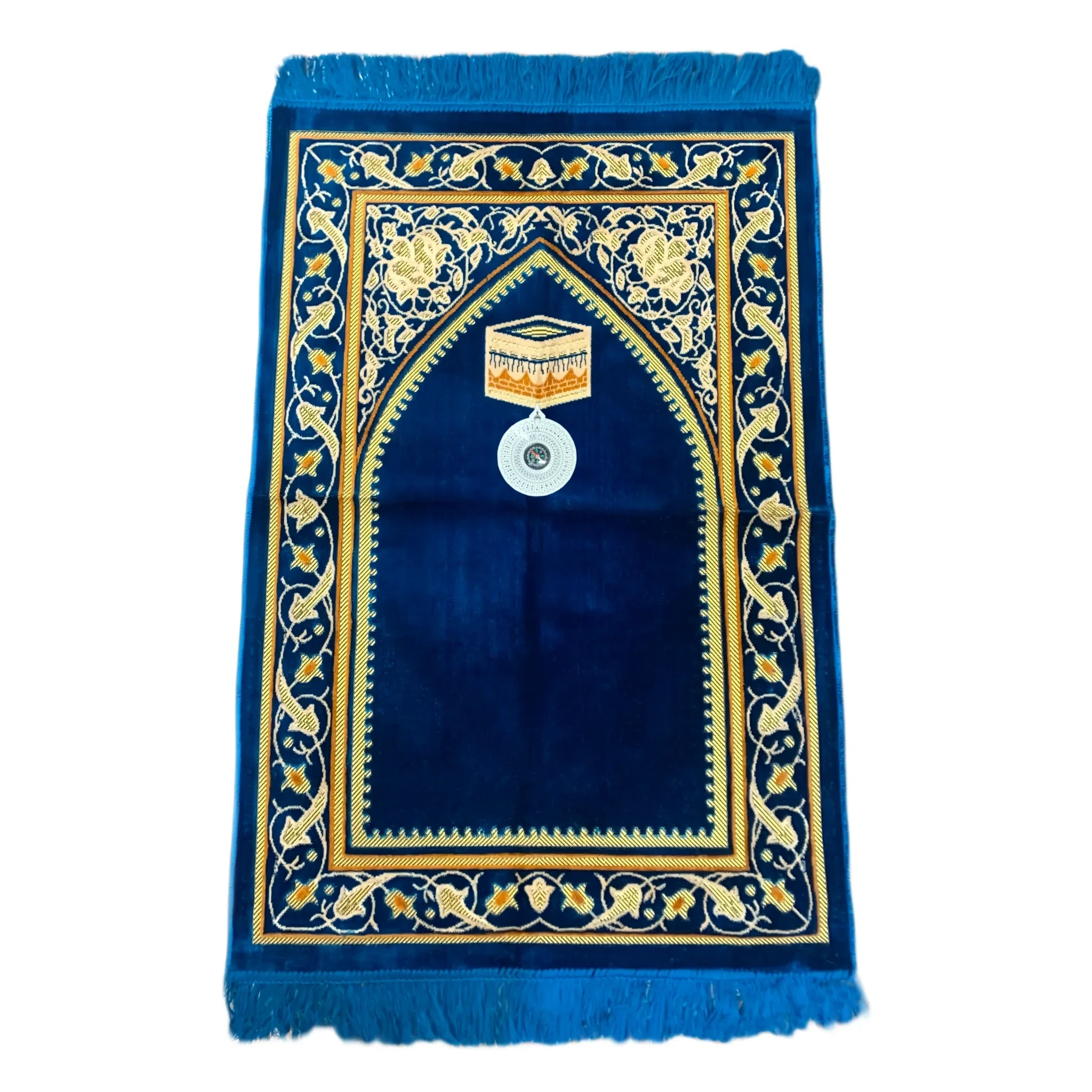 Gebetsteppich - Seccade in Blau mit Kompass Oriental-Style | Oriental-Style