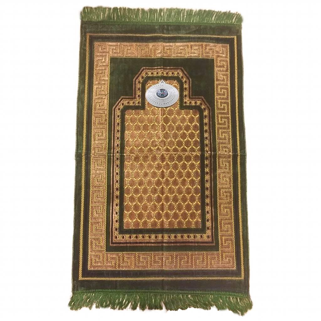 Gebetsteppich - Seccade in Grün mit Kompass Oriental-Style | Oriental-Style