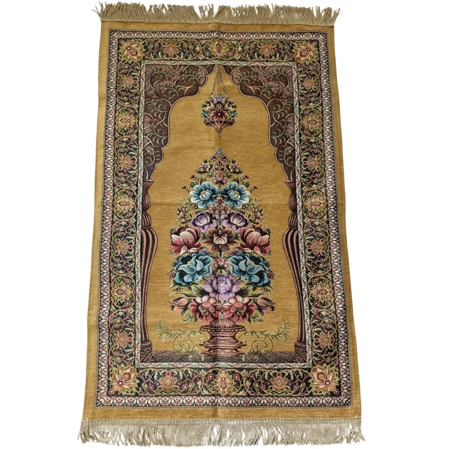 Gebetsteppich Luxus Seccade – Goldbraun Oriental-Style | Oriental-Style