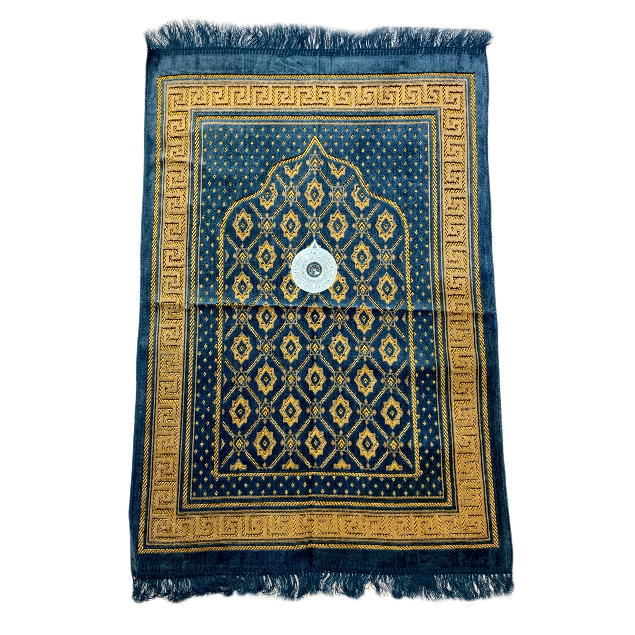 Gebetsteppich - Seccade in Graublau mit Kompass Oriental-Style | Oriental-Style