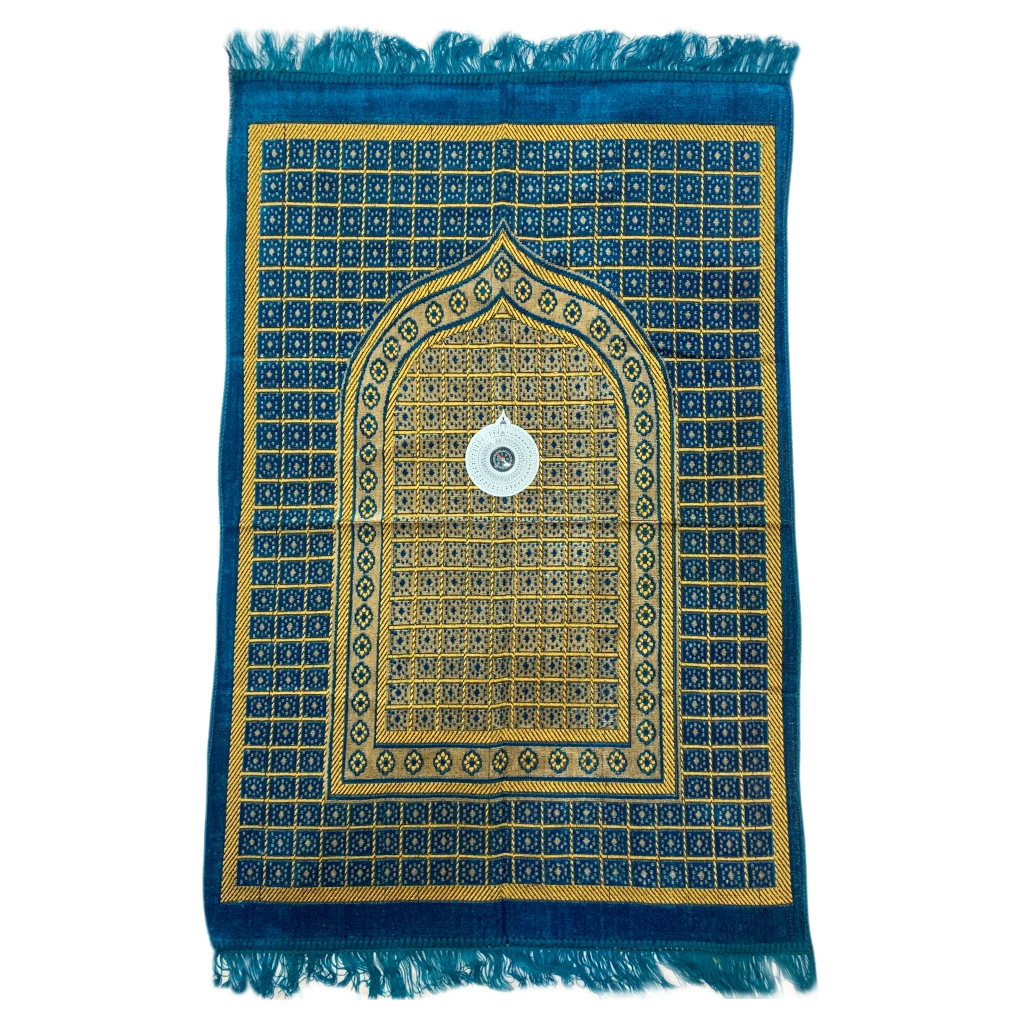 Gebetsteppich - Seccade in Türkis mit Kompass Oriental-Style | Oriental-Style