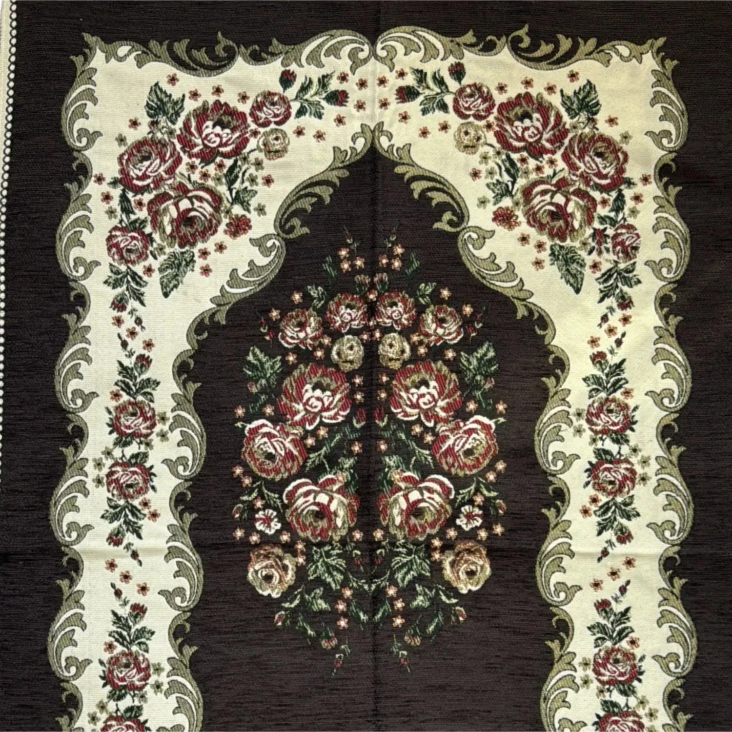 Gebetsteppich Seccade mit Mihrab in Espressobraun Oriental-Style | Oriental-Style