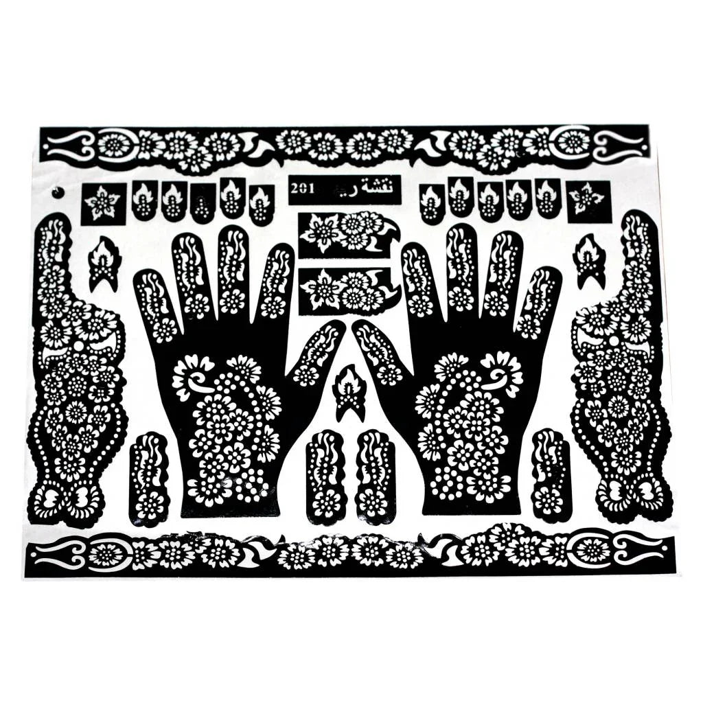 Selbstklebende Hennaschablonen Für Tattoos Maxiset (38cm x 27cm) Oriental-Style | Oriental-Style