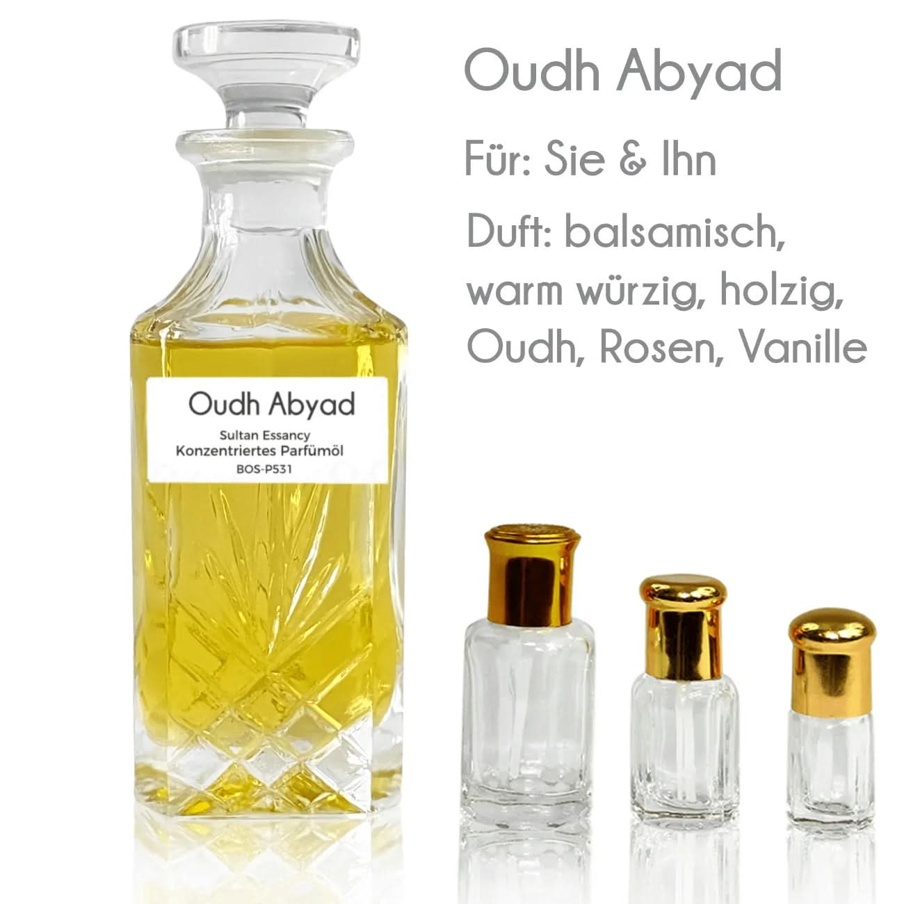 Parfümöl Oudh Abyad - Attar Parfüm ohne Alkohol – Duft von Sultan Essancy | oriental - style.de