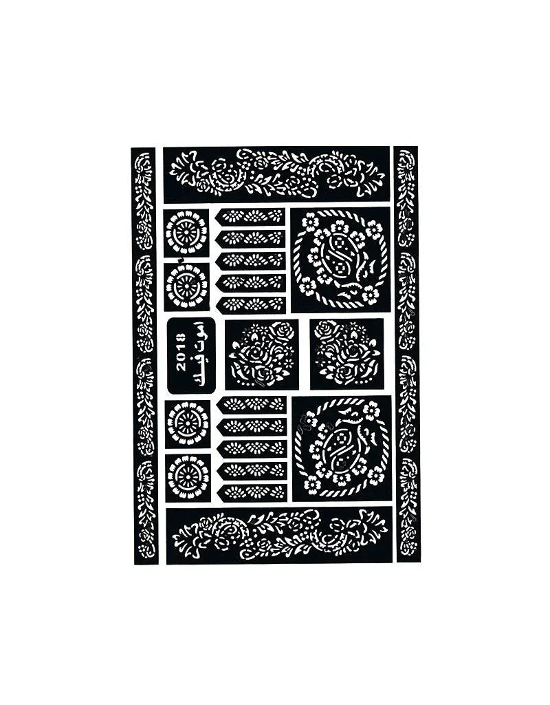 Selbstklebende Hennaschablonen - Maxiset (29cm x 20cm) Oriental-Style | Oriental-Style