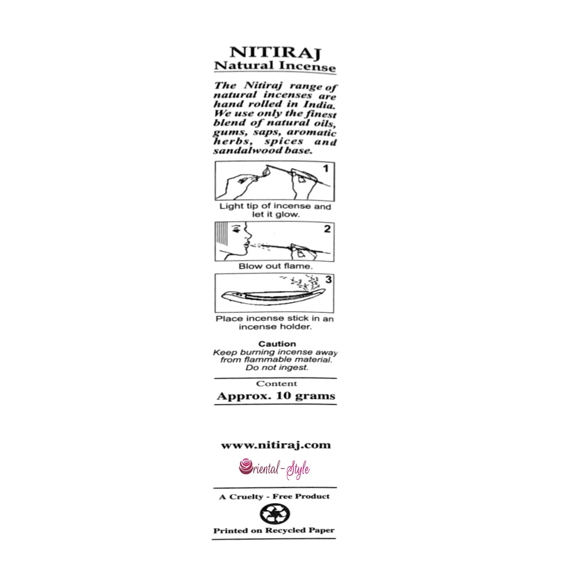 Premium Räucherstäbchen Frankincense Weihrauch (10g) Nitiraj | Oriental-Style