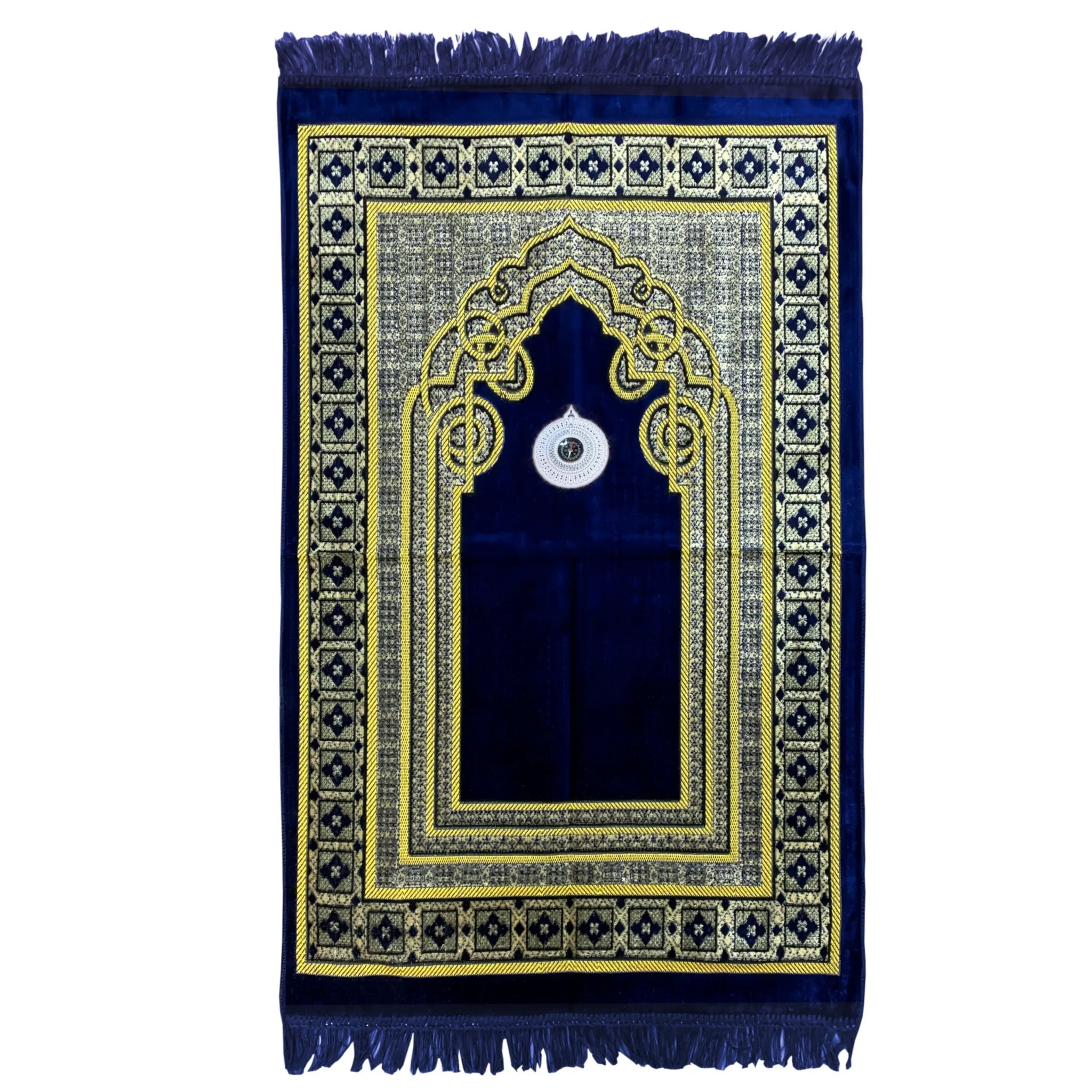 Gebetsteppich - Seccade in Dunkelblau mit Kompass Oriental-Style | Oriental-Style