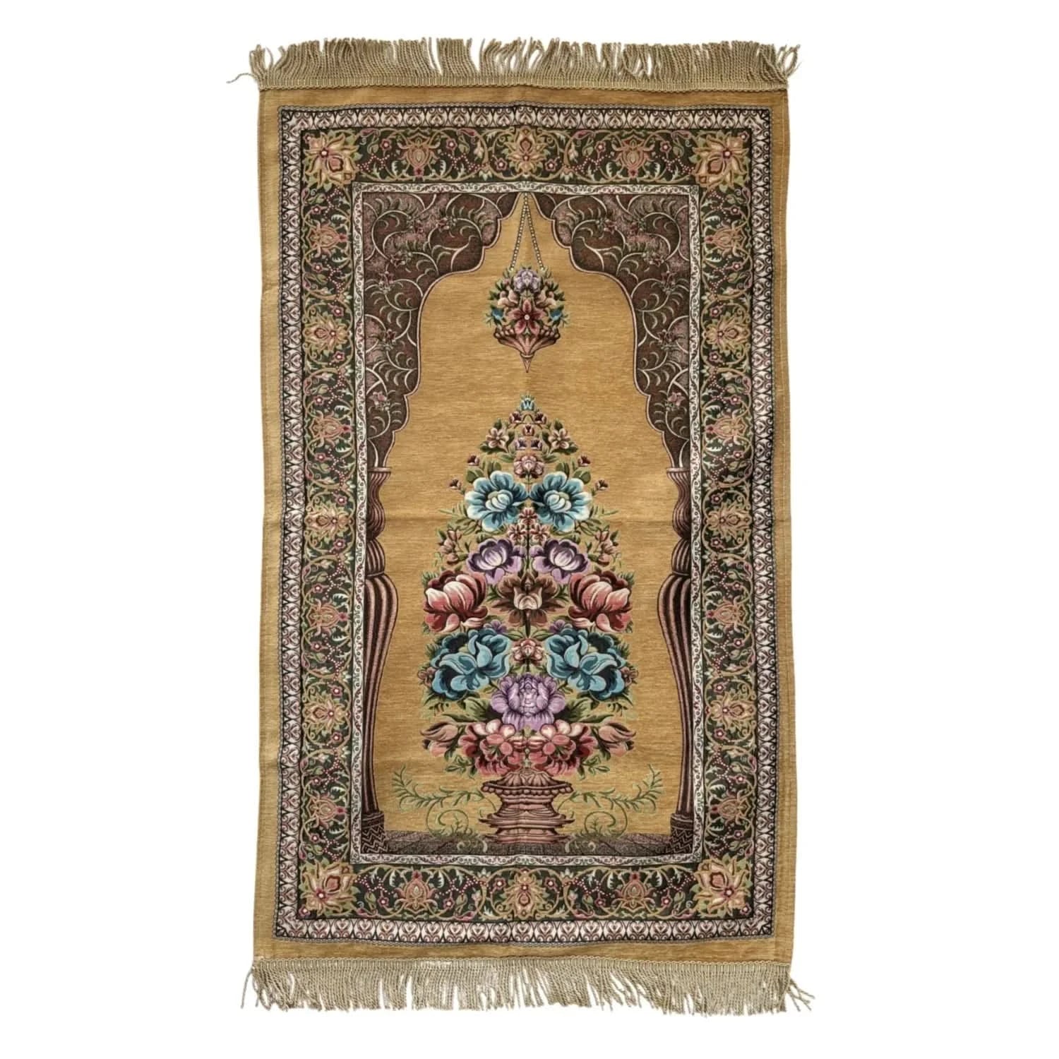Gebetsteppich Luxus Seccade – Sandgold – Duft von Oriental - Style | oriental - style.de