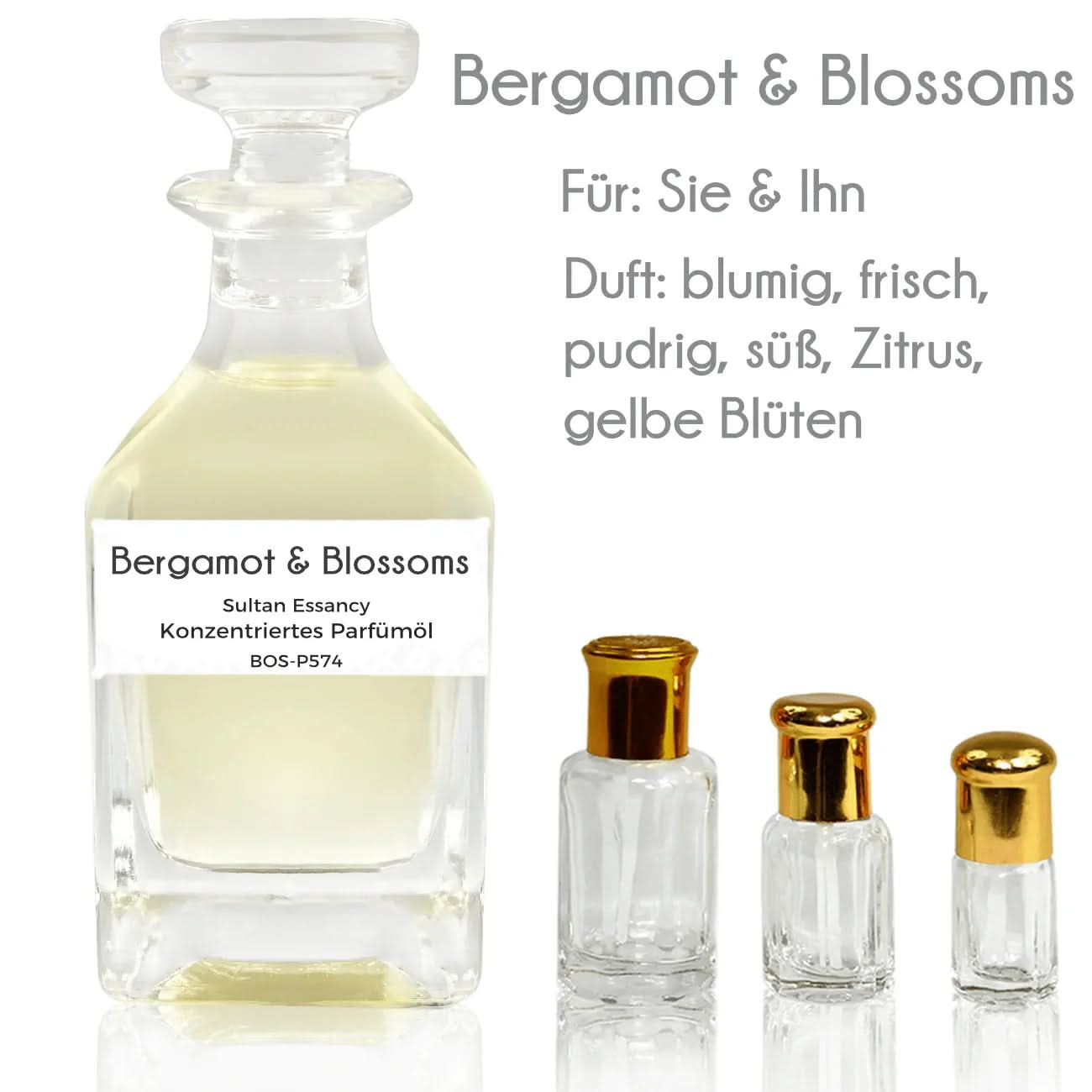 Parfümöl Bergamot & Blossoms - Attar Parfüm ohne Alkohol – Duft von Sultan Essancy | oriental - style.de