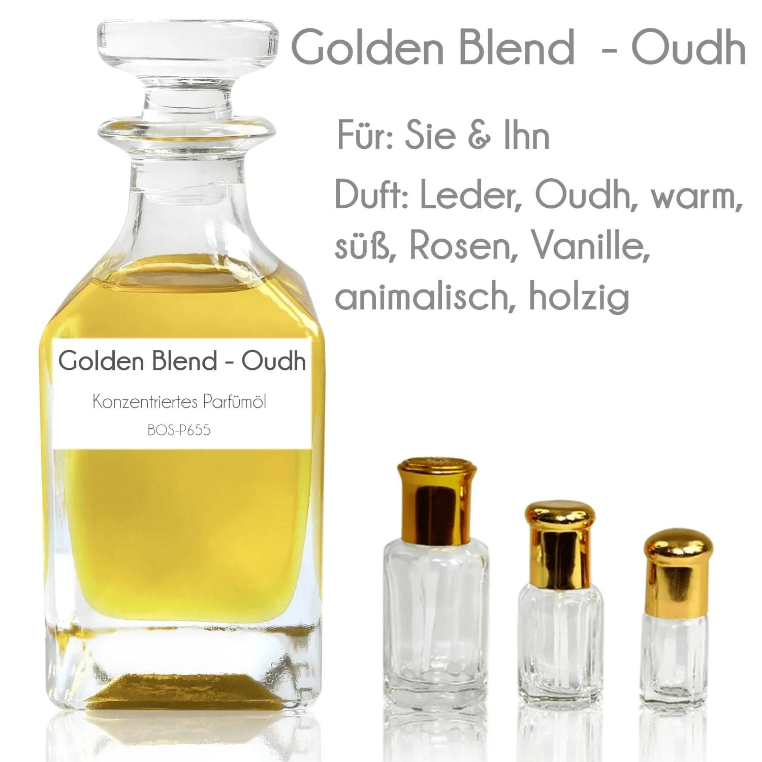 Parfümöl Golden Blend - Oudh - Attar Parfüm ohne Alkohol – Duft von Sultan Essancy | oriental - style.de