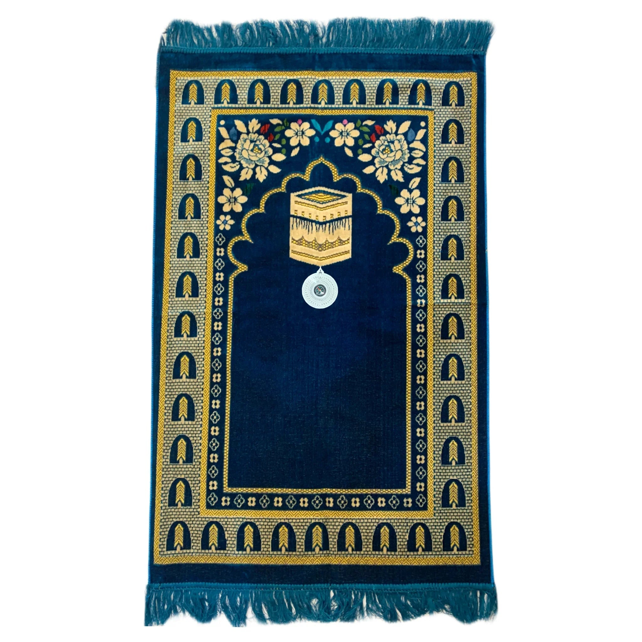Gebetsteppich - Seccade in Dunkelblau mit Kompass Oriental-Style | Oriental-Style