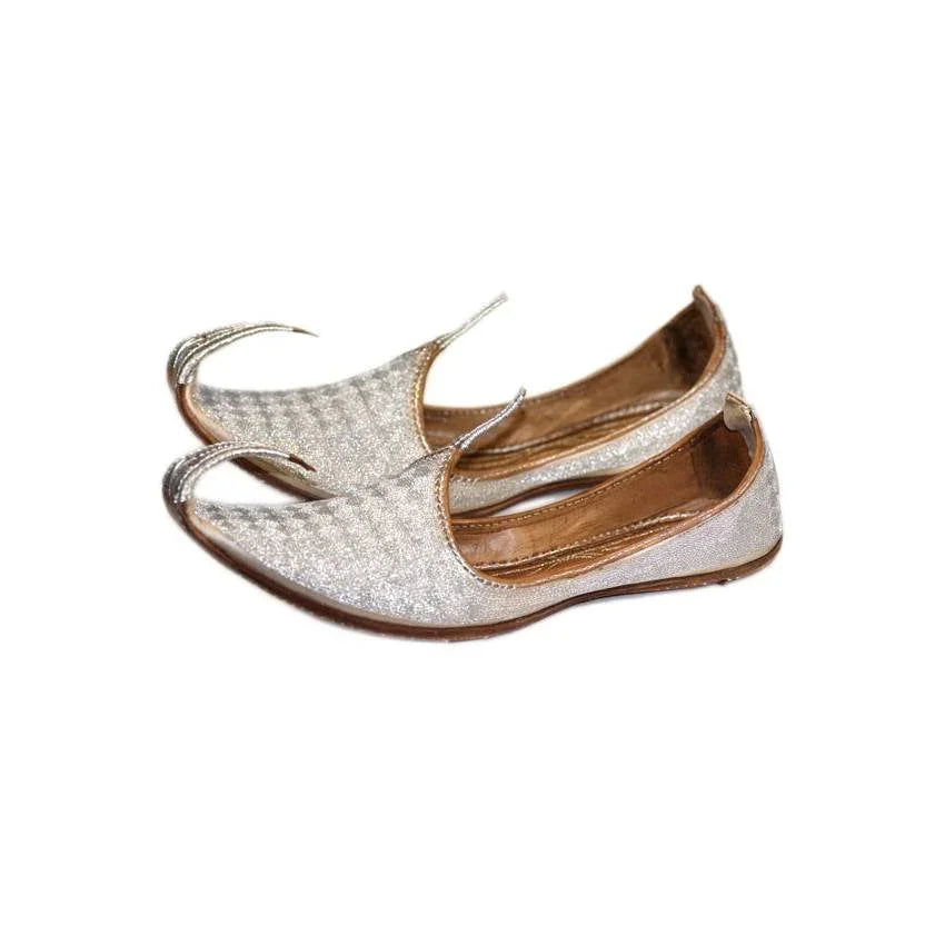 Indische Schnabelschuhe - Indische Khussa Schuhe in Silber Oriental-Style | Oriental-Style