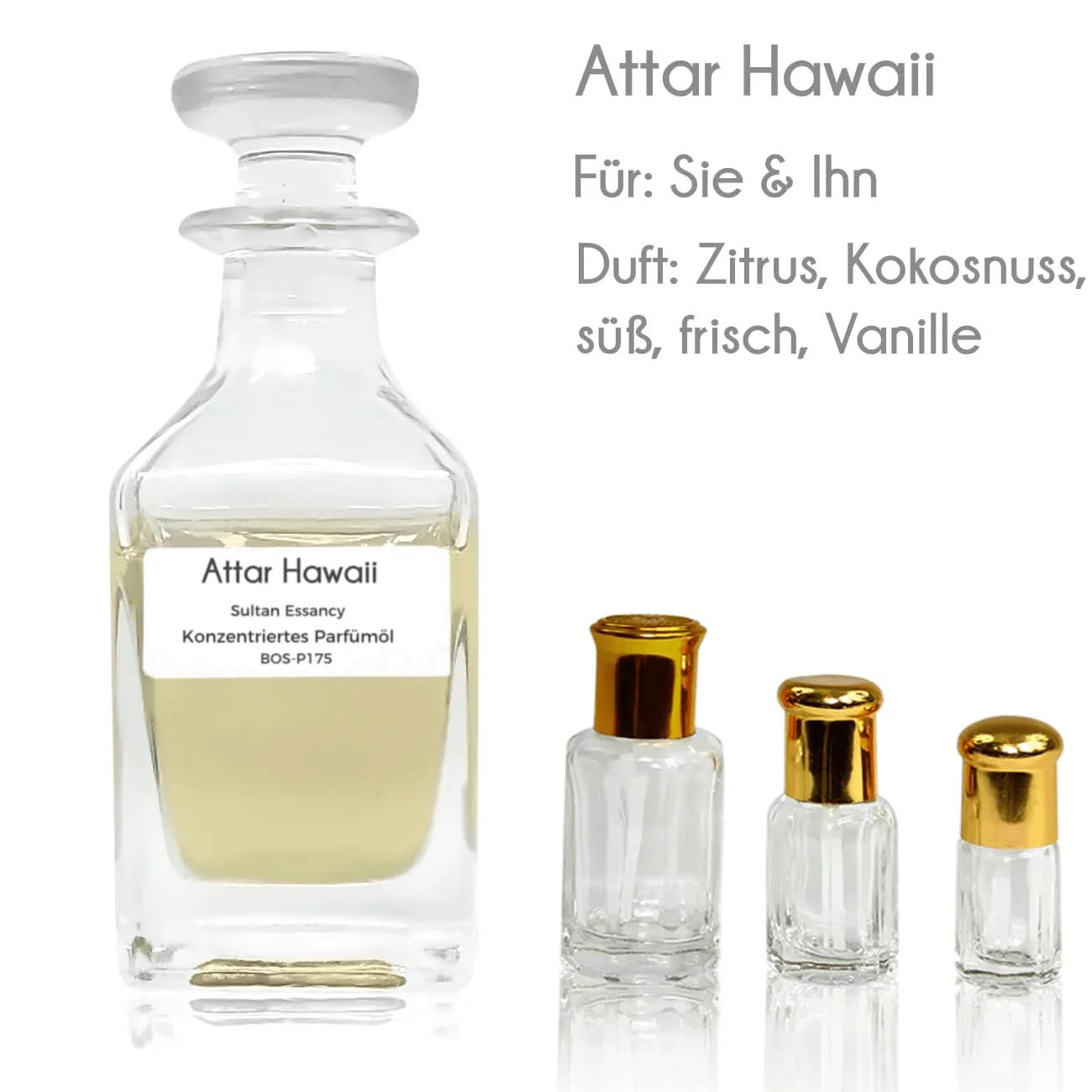 Parfümöl Attar Hawaii - Attar Parfüm ohne Alkohol – Duft von Sultan Essancy | oriental - style.de