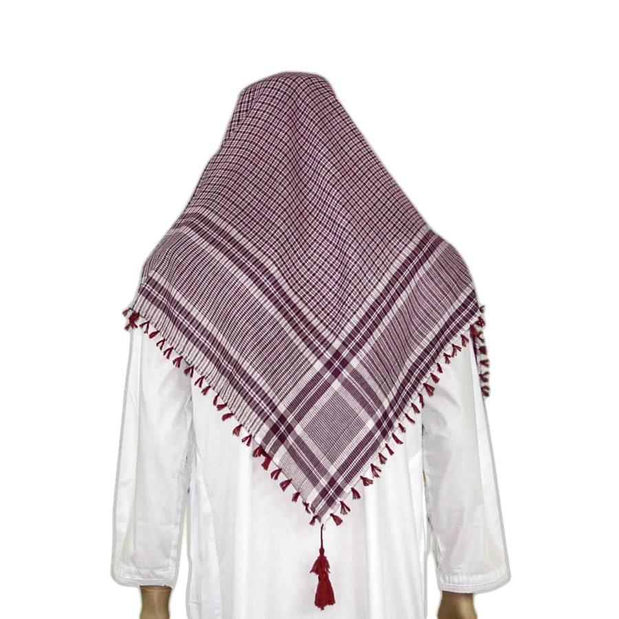 Großes Tuch - Shemagh in Weiss-Rot 120x115cm Oriental-Style | Oriental-Style