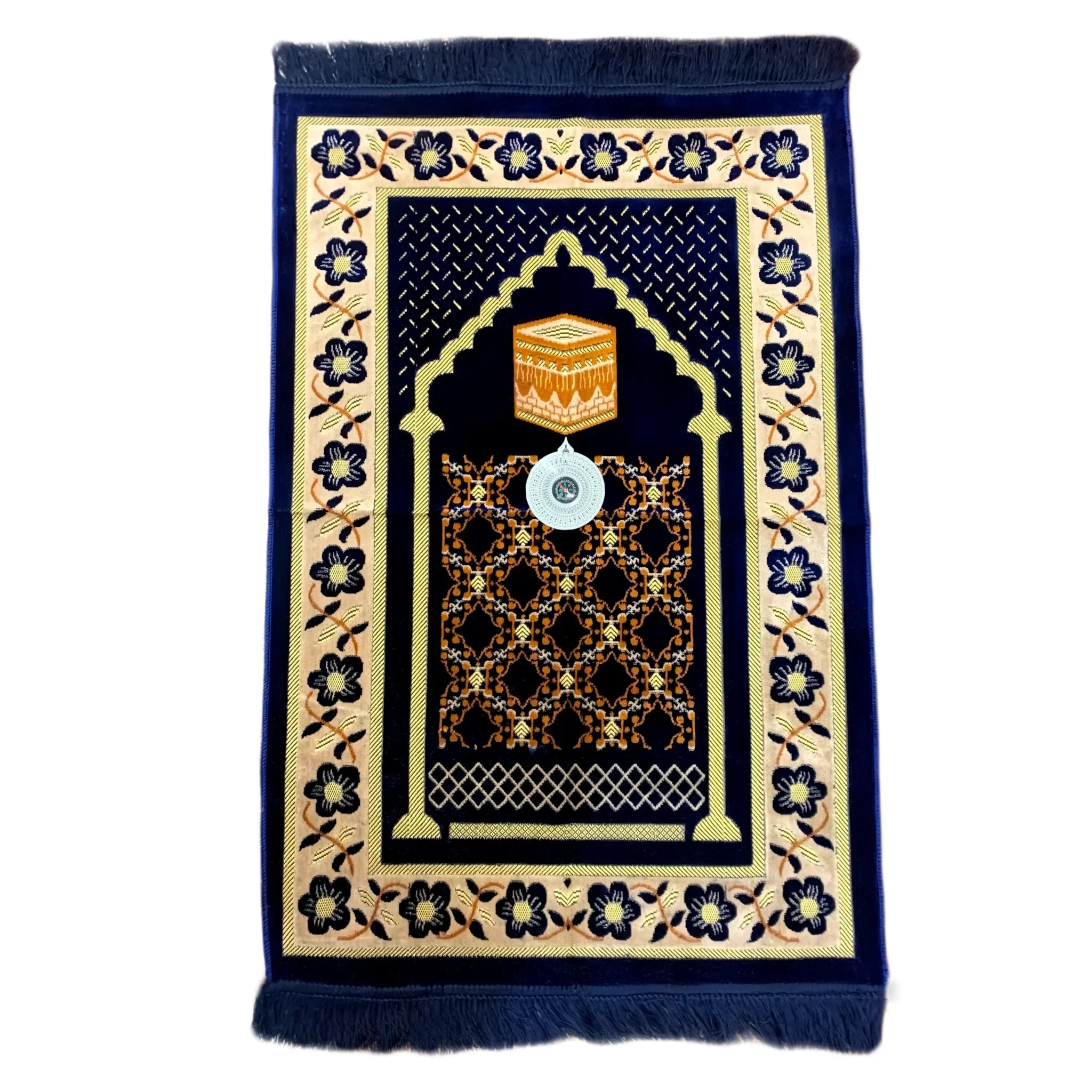 Gebetsteppich - Seccade in Dunkelblau mit Kompass Oriental-Style | Oriental-Style