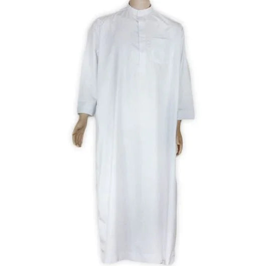 Arabischer Djellaba Kaftan m. Stehkragen in Weiss Oriental-Style | Oriental-Style