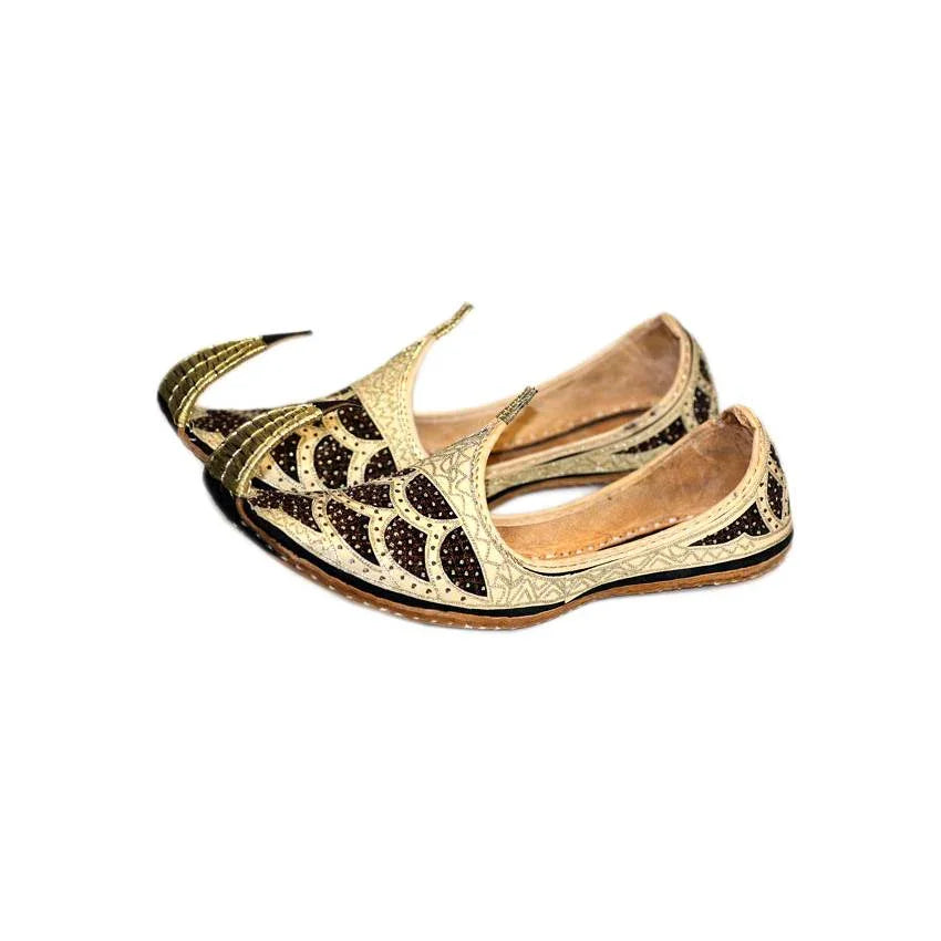 Indische Schnabelschuhe - Khussa in Gold-Schwarz Oriental-Style | Oriental-Style