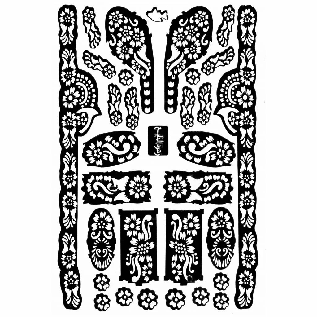 Selbstklebende Hennaschablonen - Maxiset (28cm x 19cm) Oriental-Style | Oriental-Style