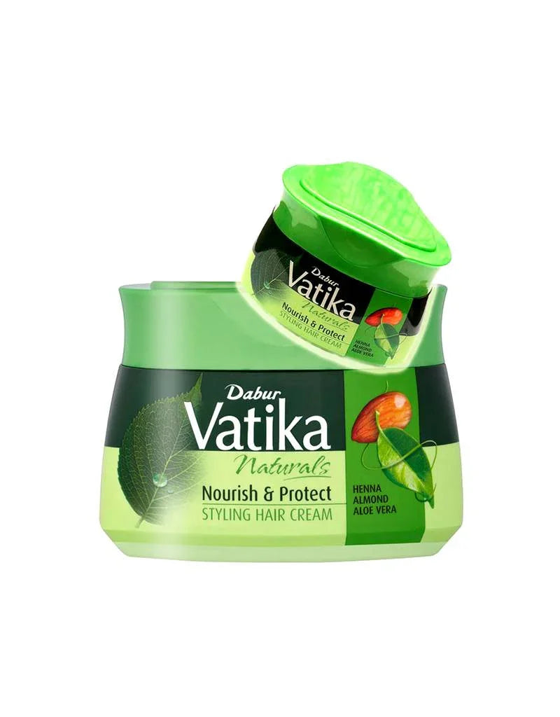 Dabur Vatika Haarcreme Nourish & Protect mit Mandeln, Aloe Vera, Henna - Styling Hair Cream (140ml) Vatika | Oriental-Style