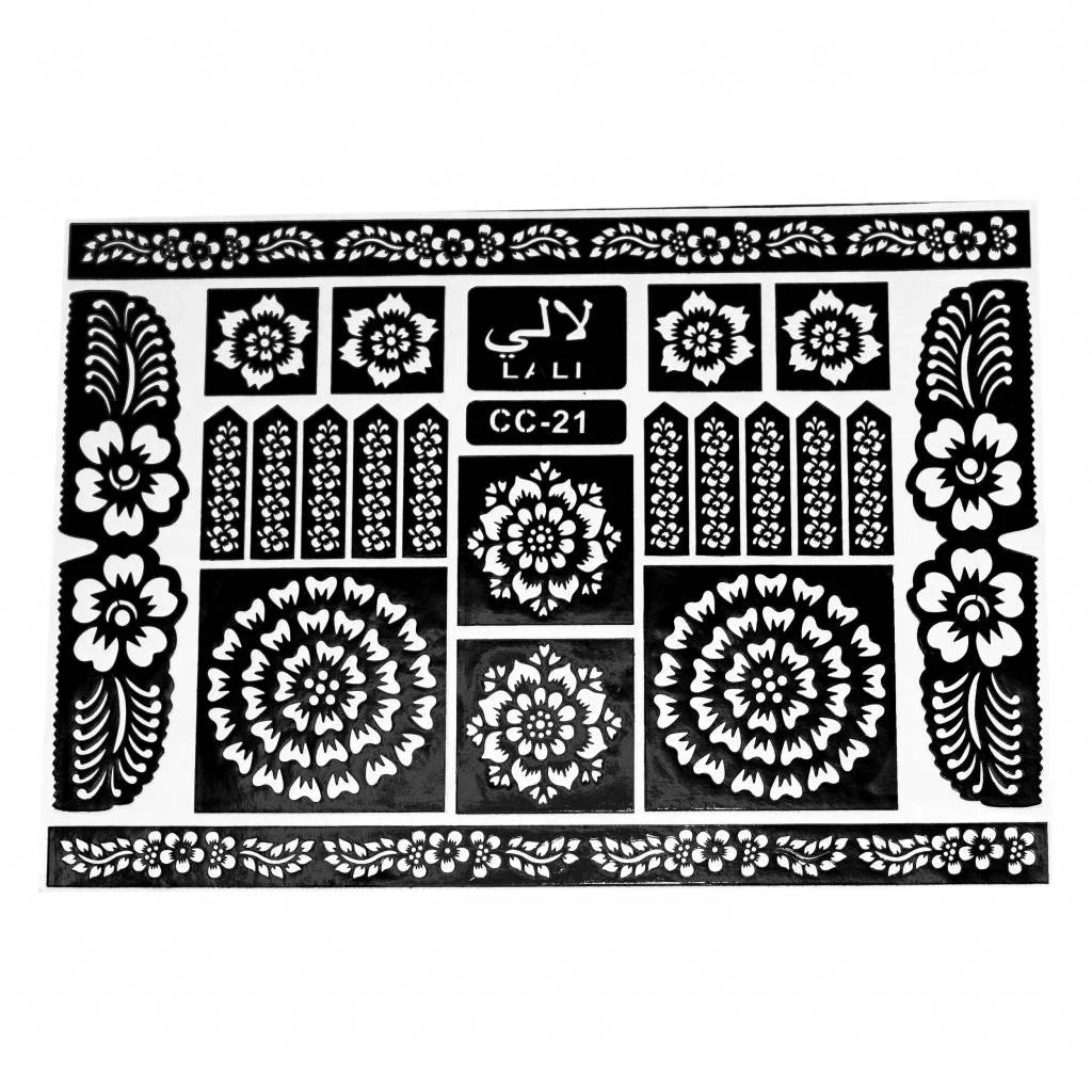 Selbstklebende Hennaschablonen Für Tattoos Maxiset (38cm x 27cm) Oriental-Style | Oriental-Style