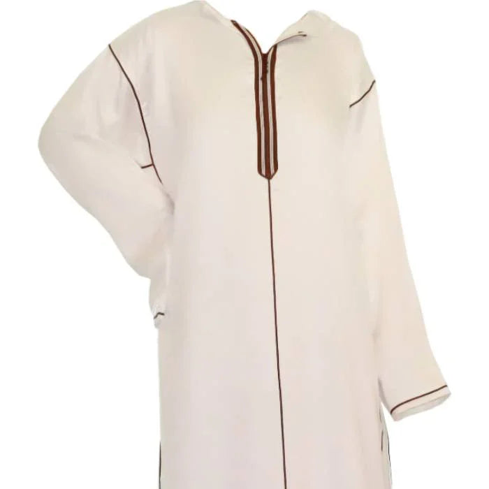 Marokkanische Arabische Jalabiya Djellabia Kaftan Für Männer In Creme Oriental-Style | Oriental-Style