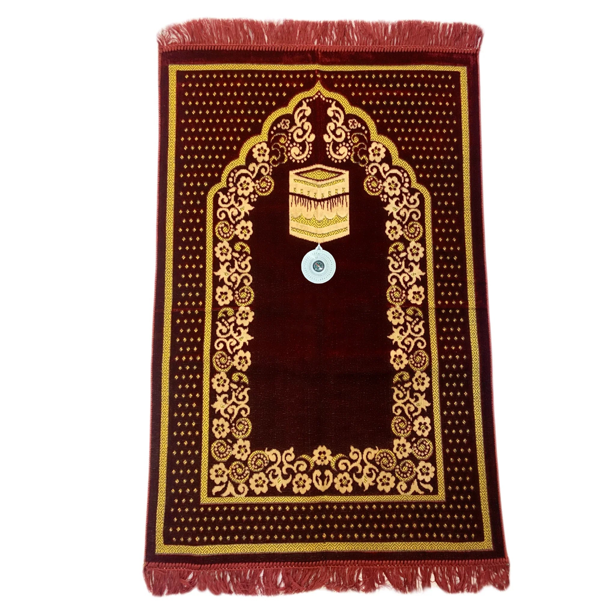 Gebetsteppich - Seccade in Rot mit Kompass Oriental-Style | Oriental-Style
