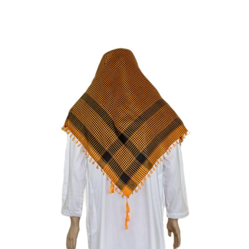 Großes Tuch - Shemagh in Orange-Schwarz 120x115cm Oriental-Style | Oriental-Style