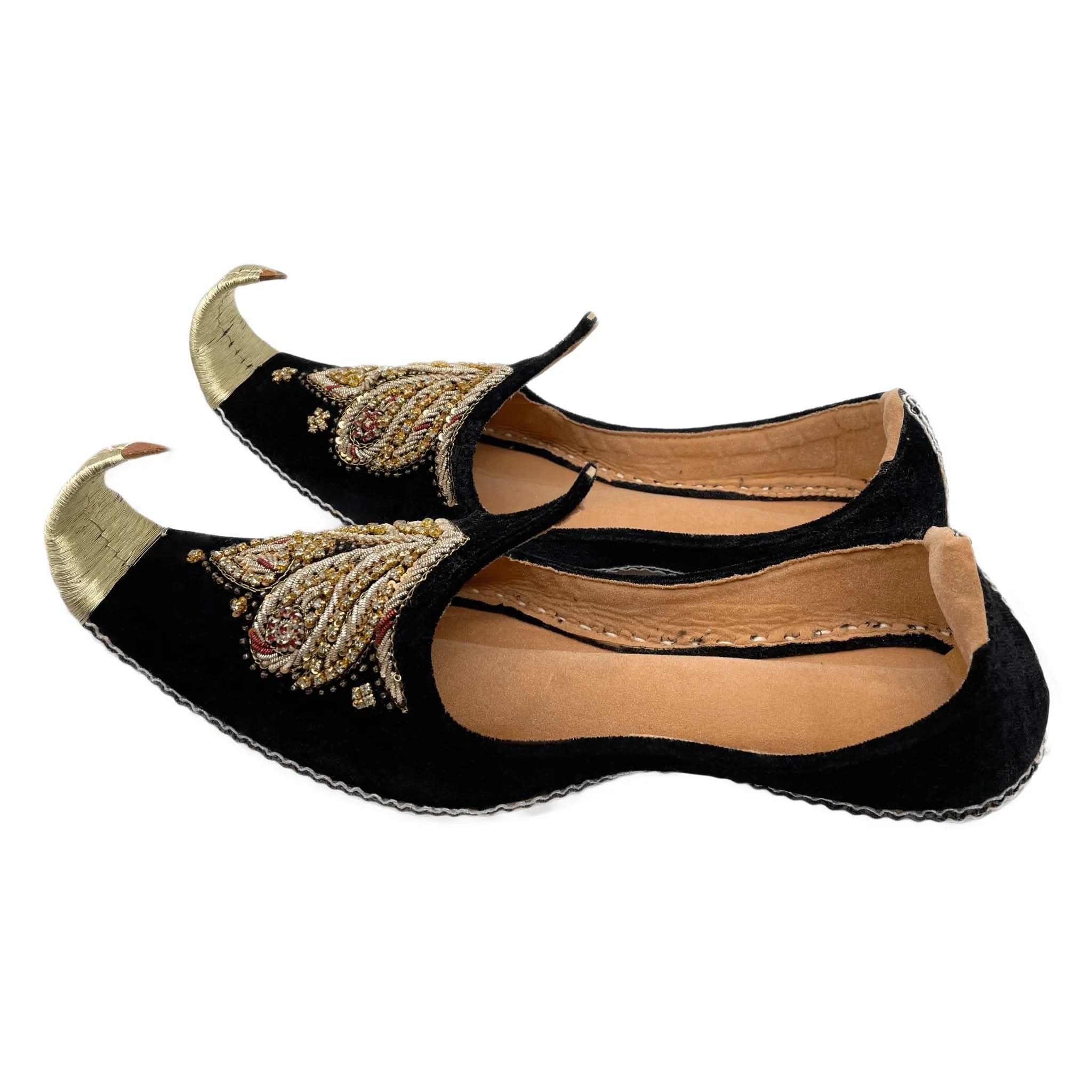 Orientalische Schnabelschuhe - Khussa Schuhe in Schwarz – Duft von Oriental - Style | oriental - style.de