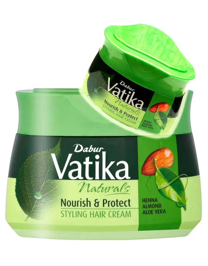 Dabur Vatika Haarcreme Nourish & Protect mit Mandeln, Aloe Vera, Henna - Styling Hair Cream (140ml) Vatika | Oriental-Style