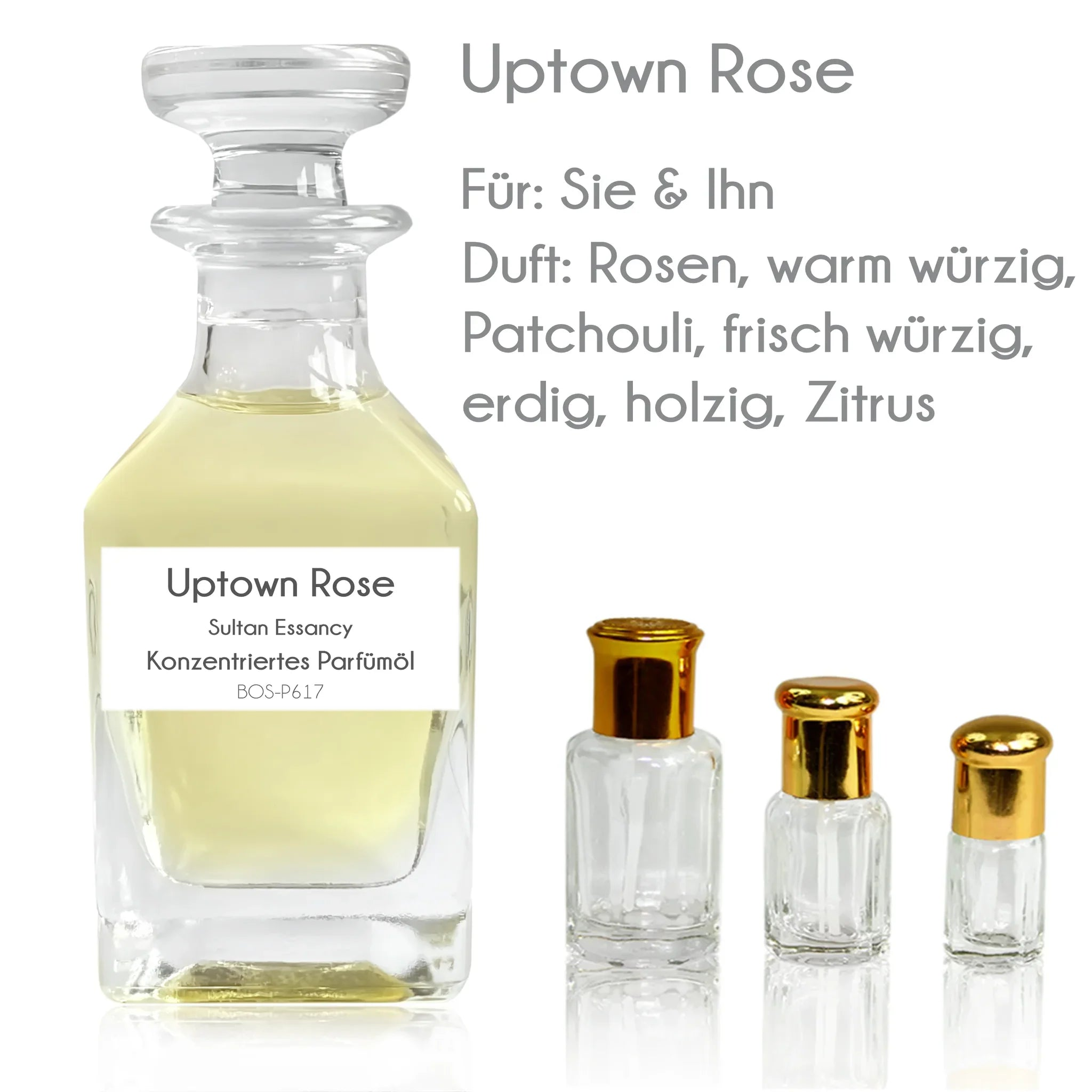 Parfümöl Uptown Rose - Attar Parfüm ohne Alkohol Sultan Essancy | Oriental-Style