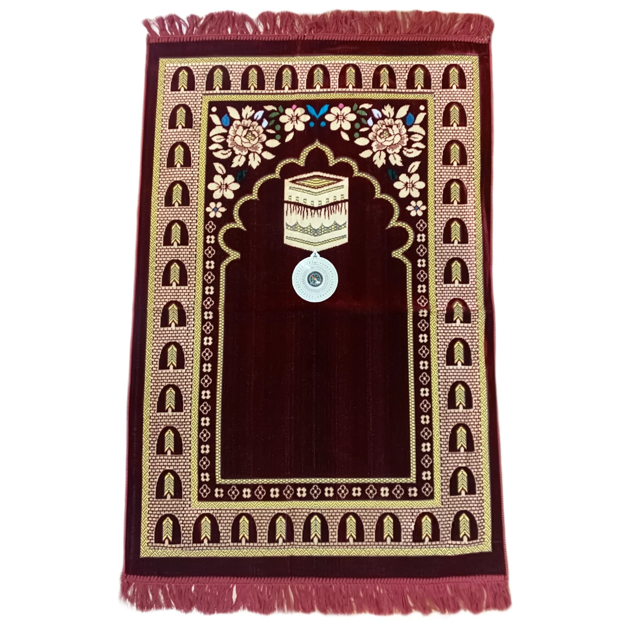 Gebetsteppich - Seccade in Rot mit Kompass Oriental-Style | Oriental-Style