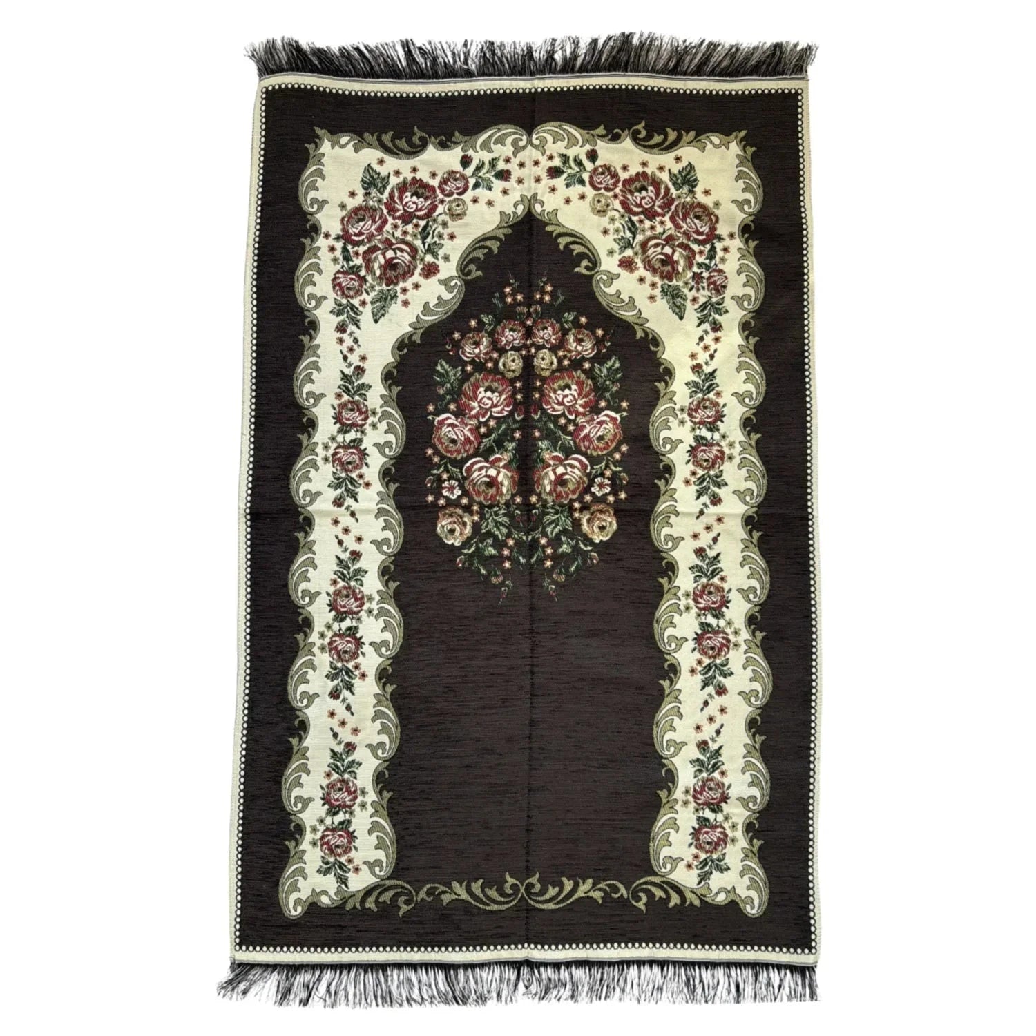 Gebetsteppich Seccade mit Mihrab in Espressobraun Oriental-Style | Oriental-Style