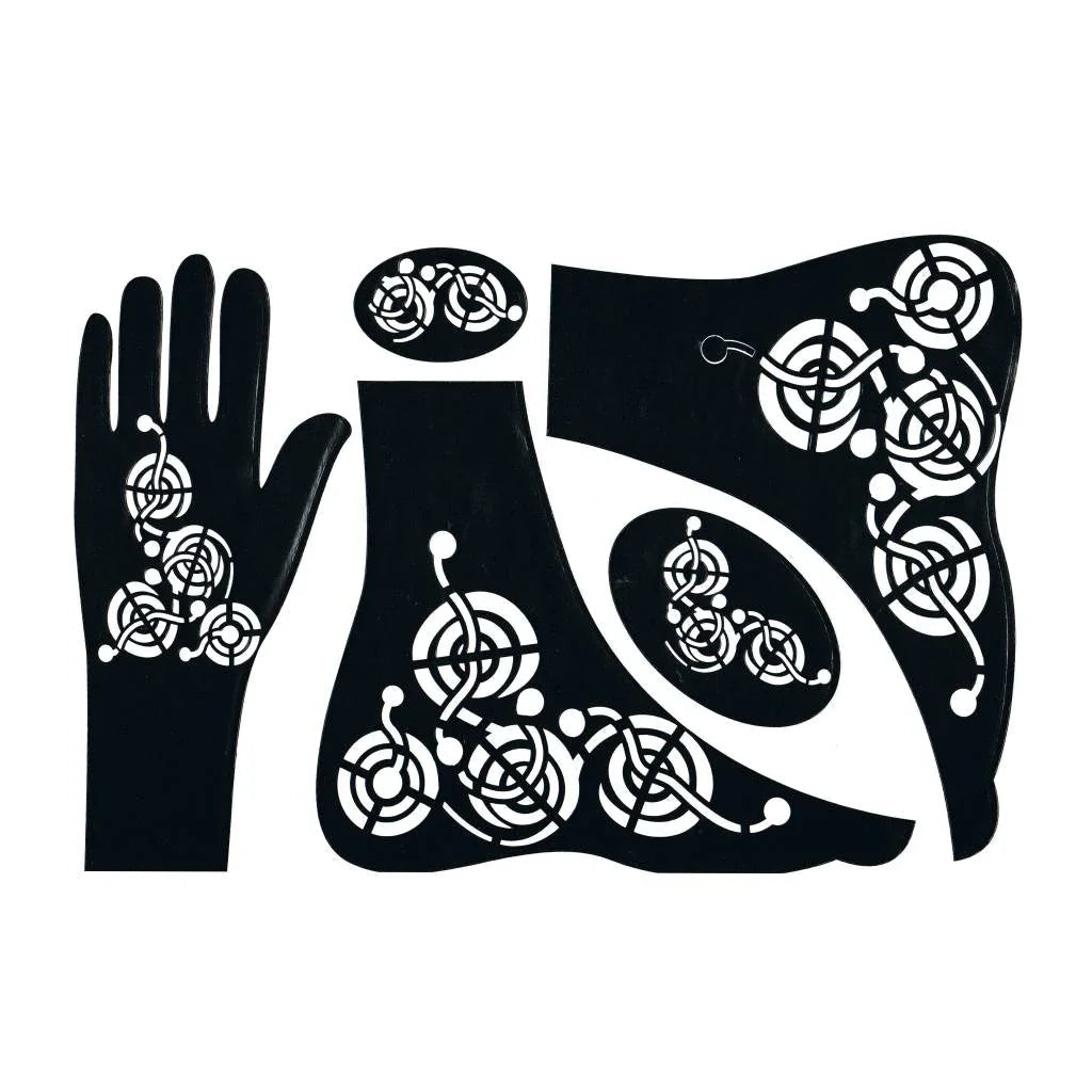 Selbstklebende Hennaschablone - Hand/Fuß 5-Teilig Oriental-Style | Oriental-Style