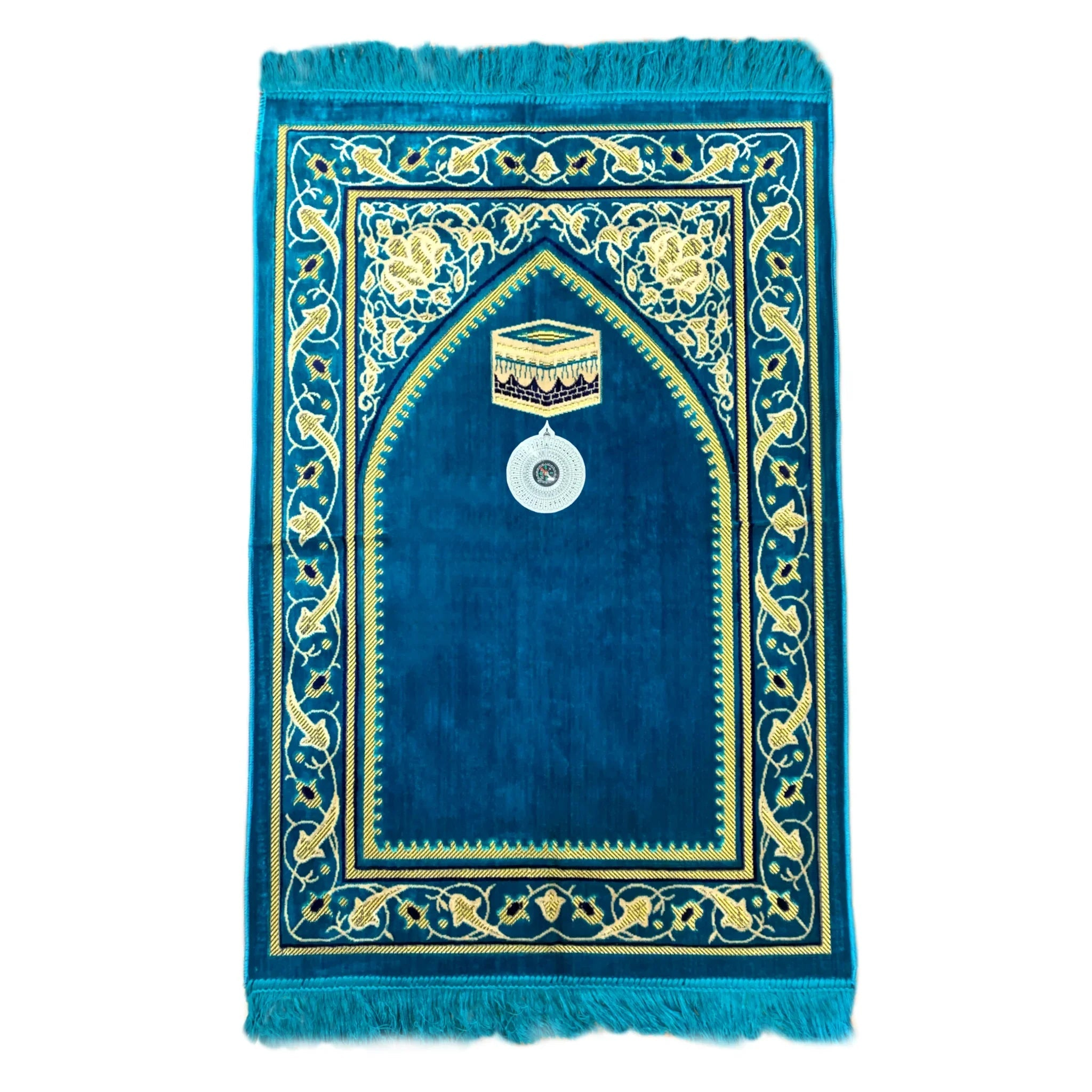 Gebetsteppich - Seccade in Türkis mit Kompass Oriental-Style | Oriental-Style