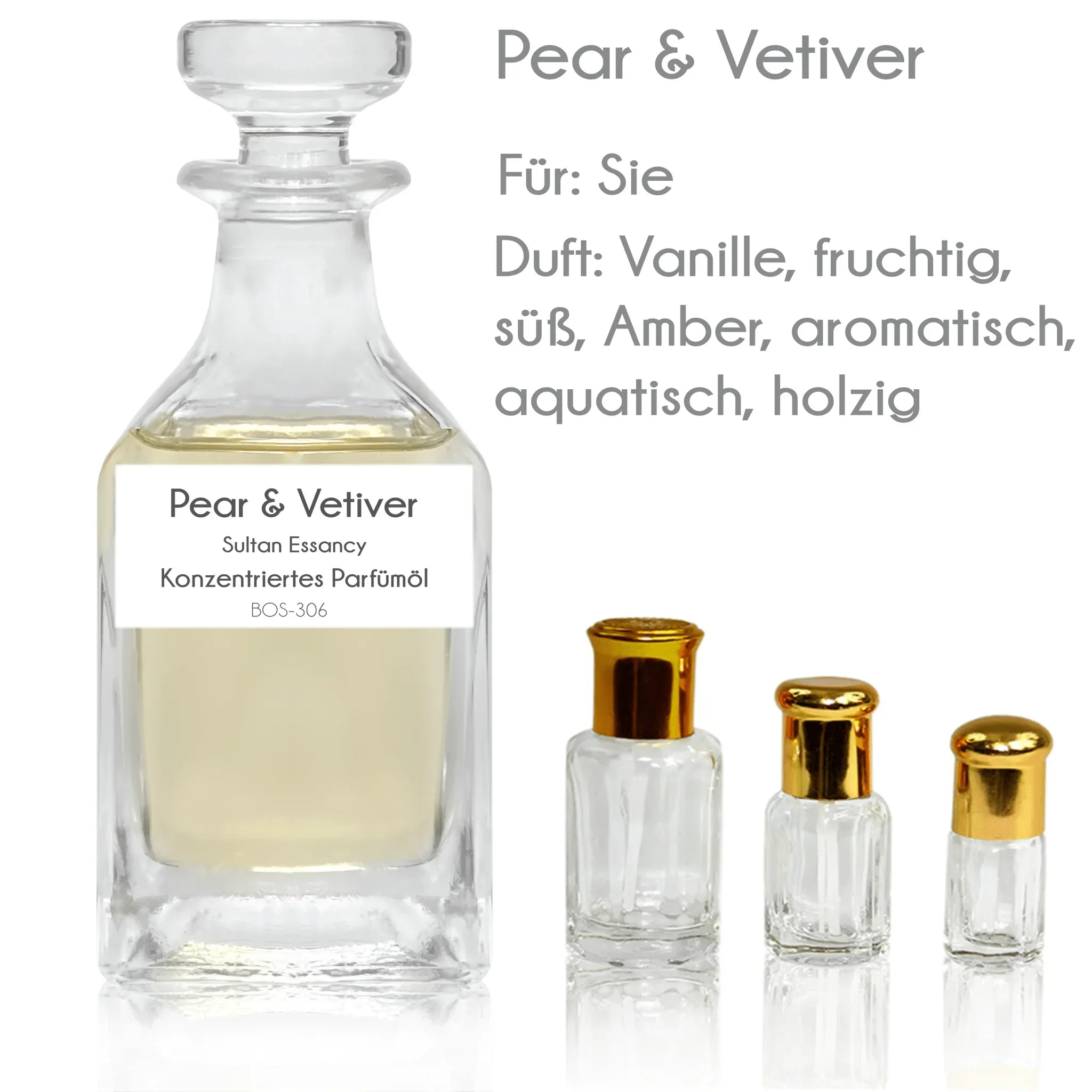 Parfümöl Pear & Vetiver - Attar Parfüm ohne Alkohol Sultan Essancy | Oriental-Style