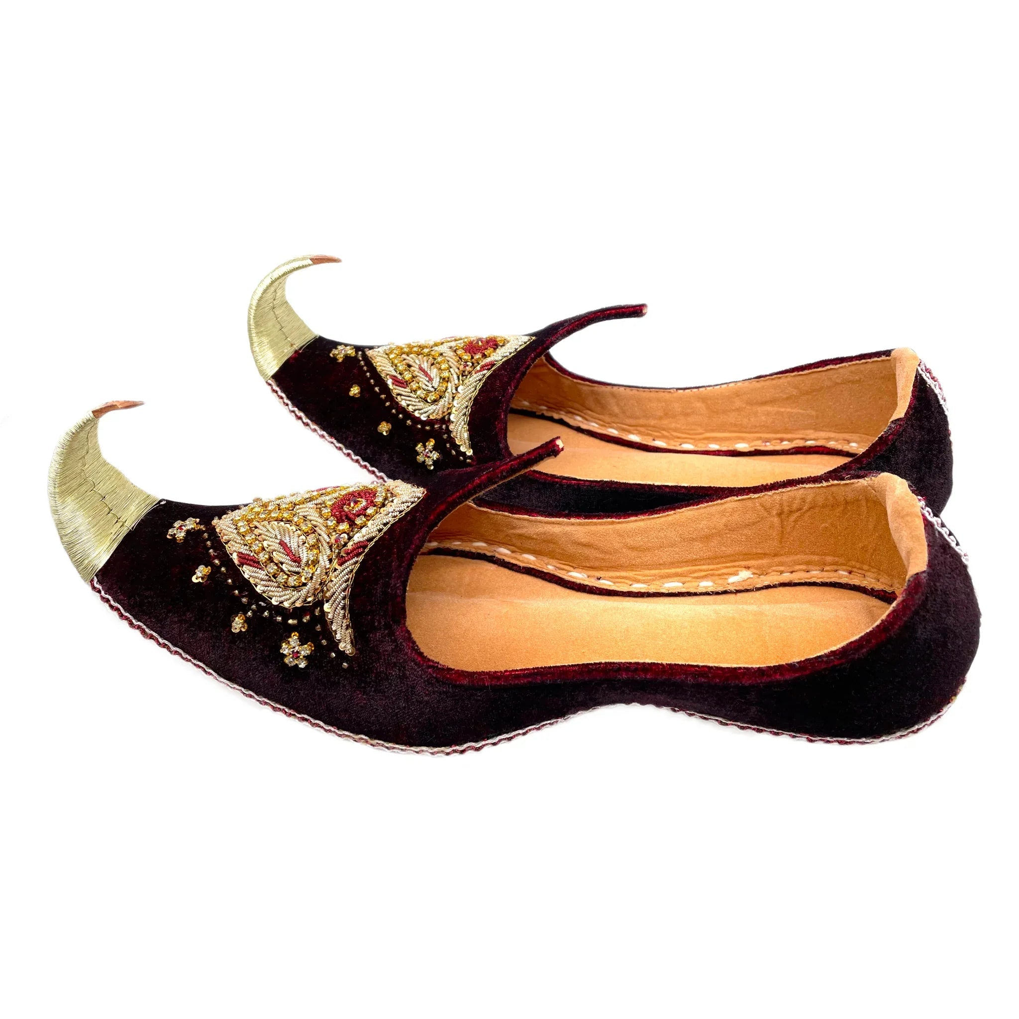 Orientalische Schnabelschuhe - Khussa Schuhe in Dunkelrot Oriental-Style | Oriental-Style