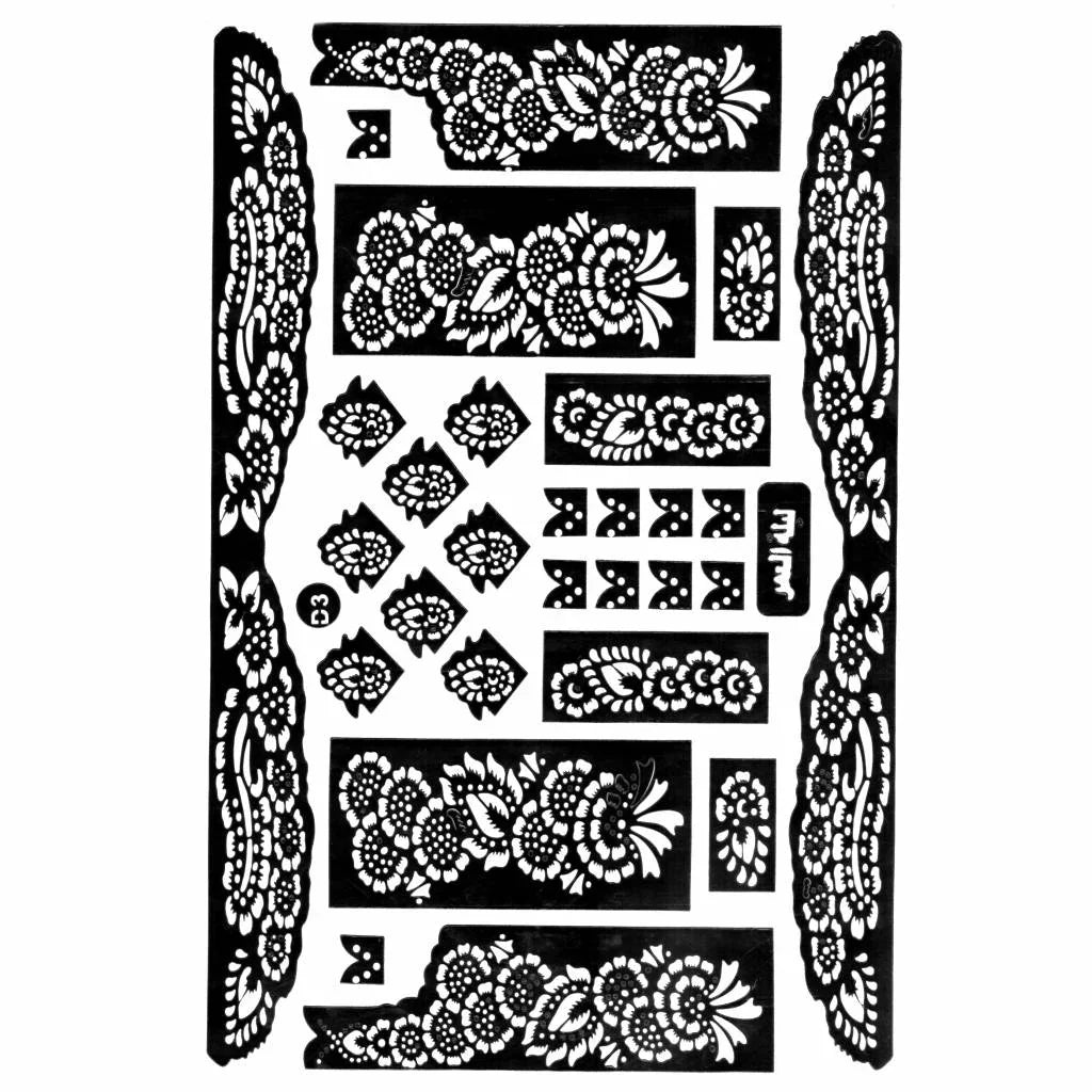 Selbstklebende Hennaschablonen - Maxiset (38cm x 27cm) Oriental-Style | Oriental-Style