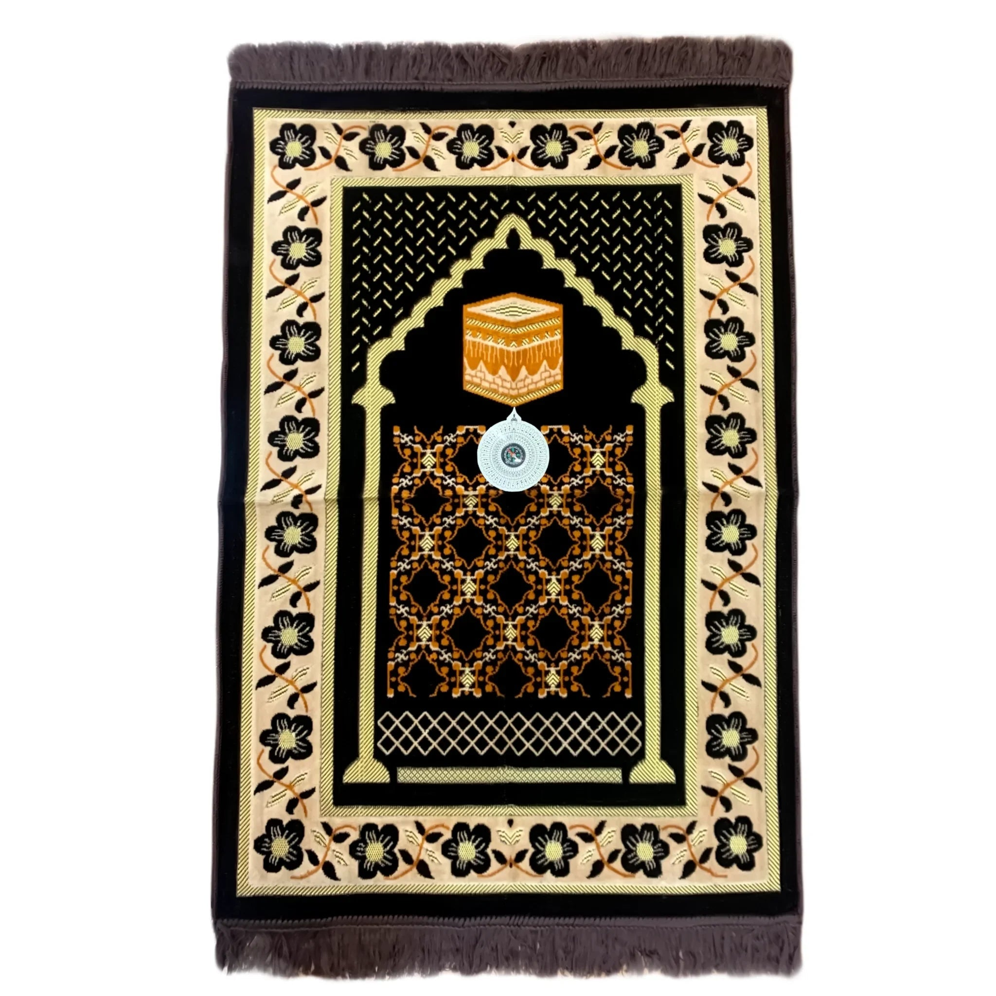 Gebetsteppich - Seccade in Braun mit Kompass Oriental-Style | Oriental-Style