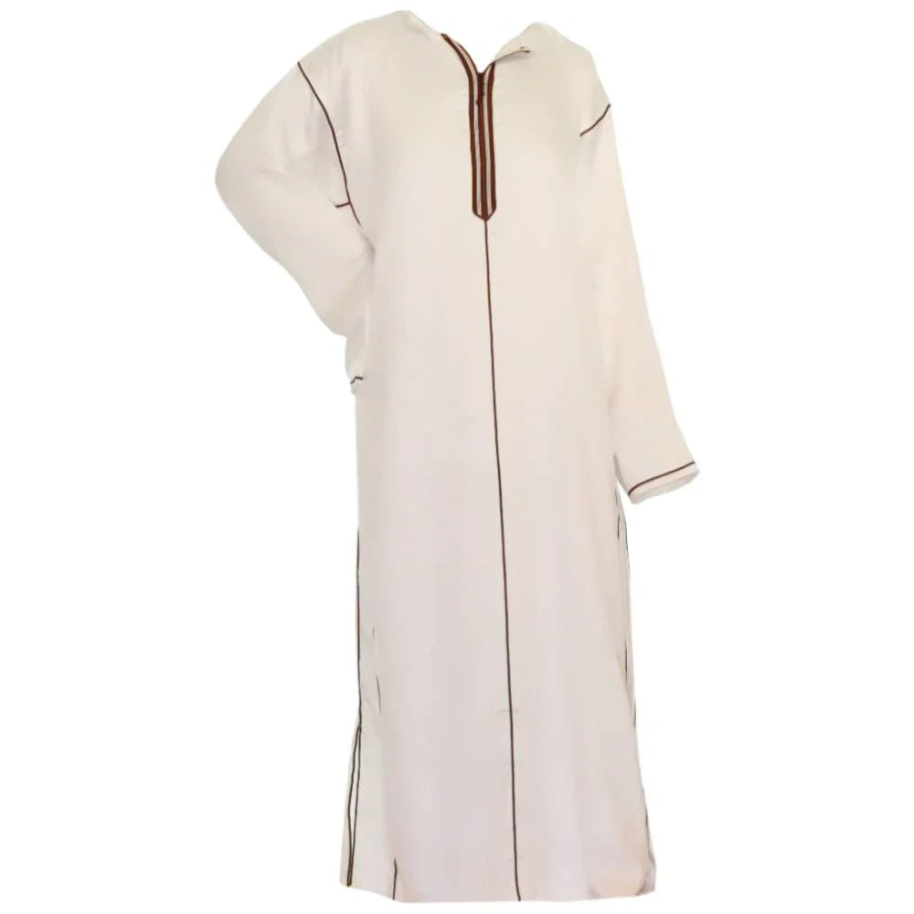 Marokkanische Arabische Jalabiya Djellabia Kaftan Für Männer In Creme Oriental-Style | Oriental-Style