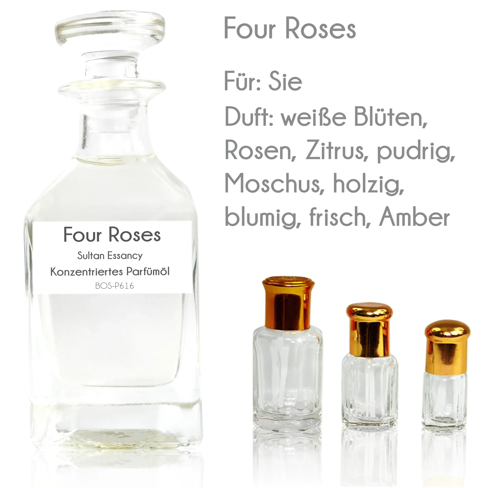 Konzentriertes Parfümöl Four Roses Parfüm ohne Alkohol Sultan Essancy | Oriental-Style