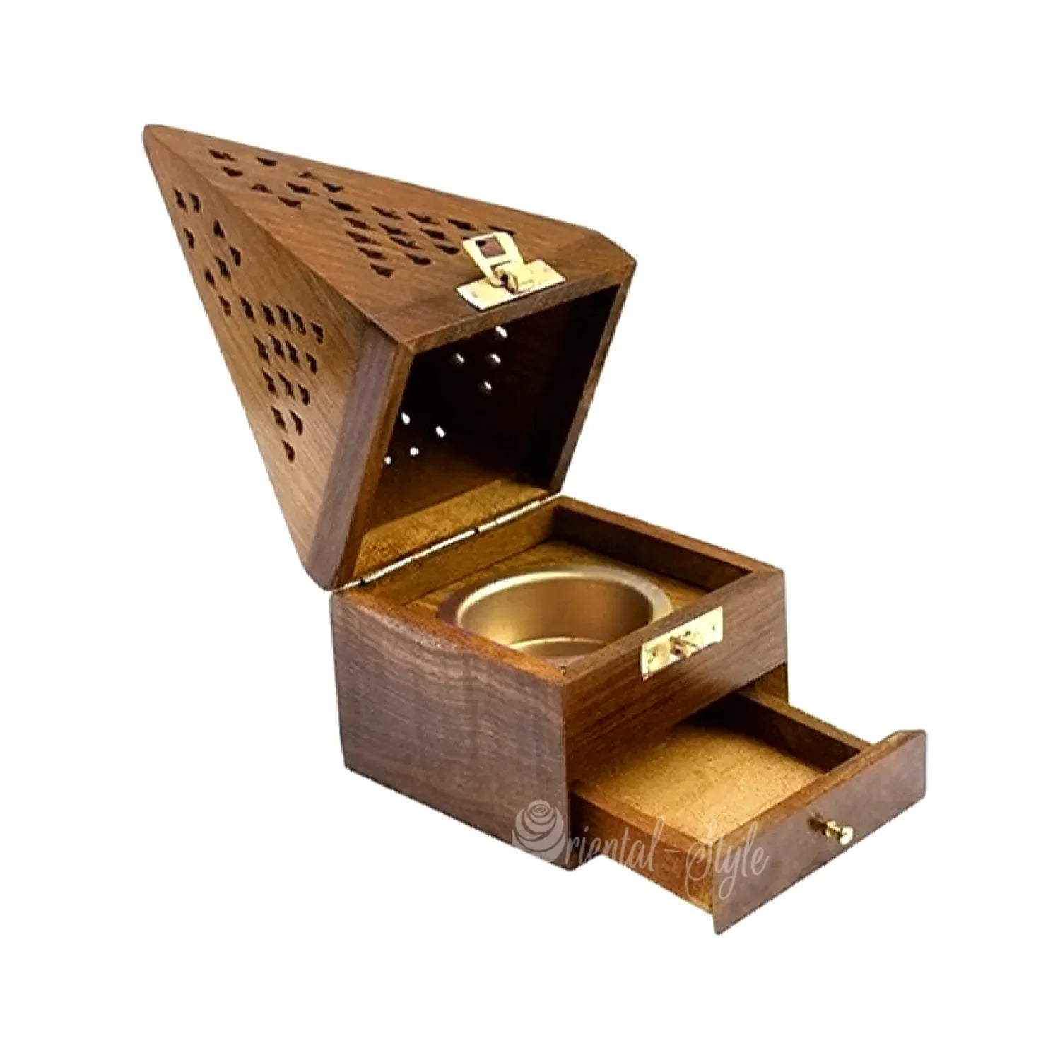 Mubkara Sultan - Räuchergefäß Pyramide Für Bakhour Aus Holz Oriental-Style | Oriental-Style