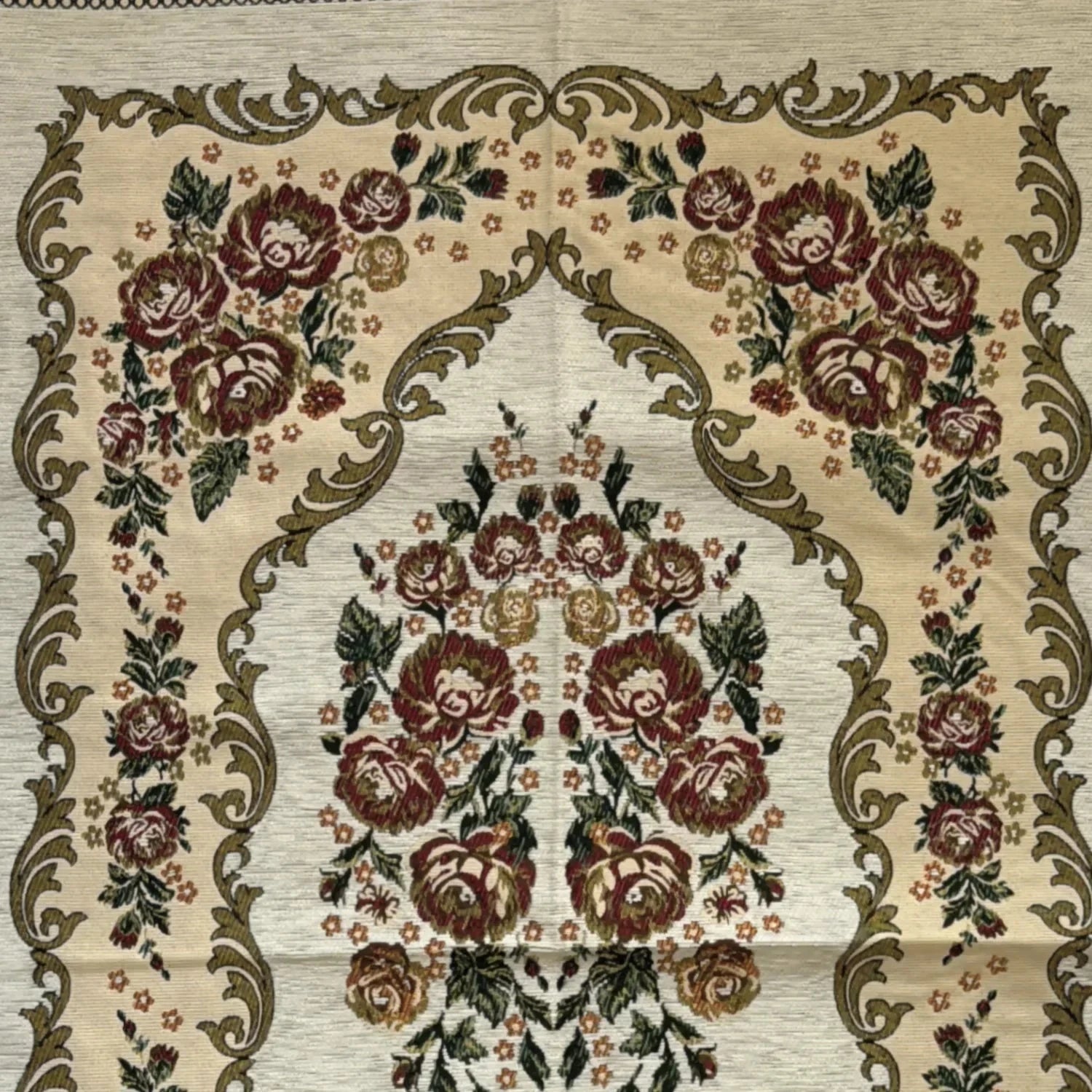 Gebetsteppich Seccade mit Mihrab in Cremebeige Oriental-Style | Oriental-Style