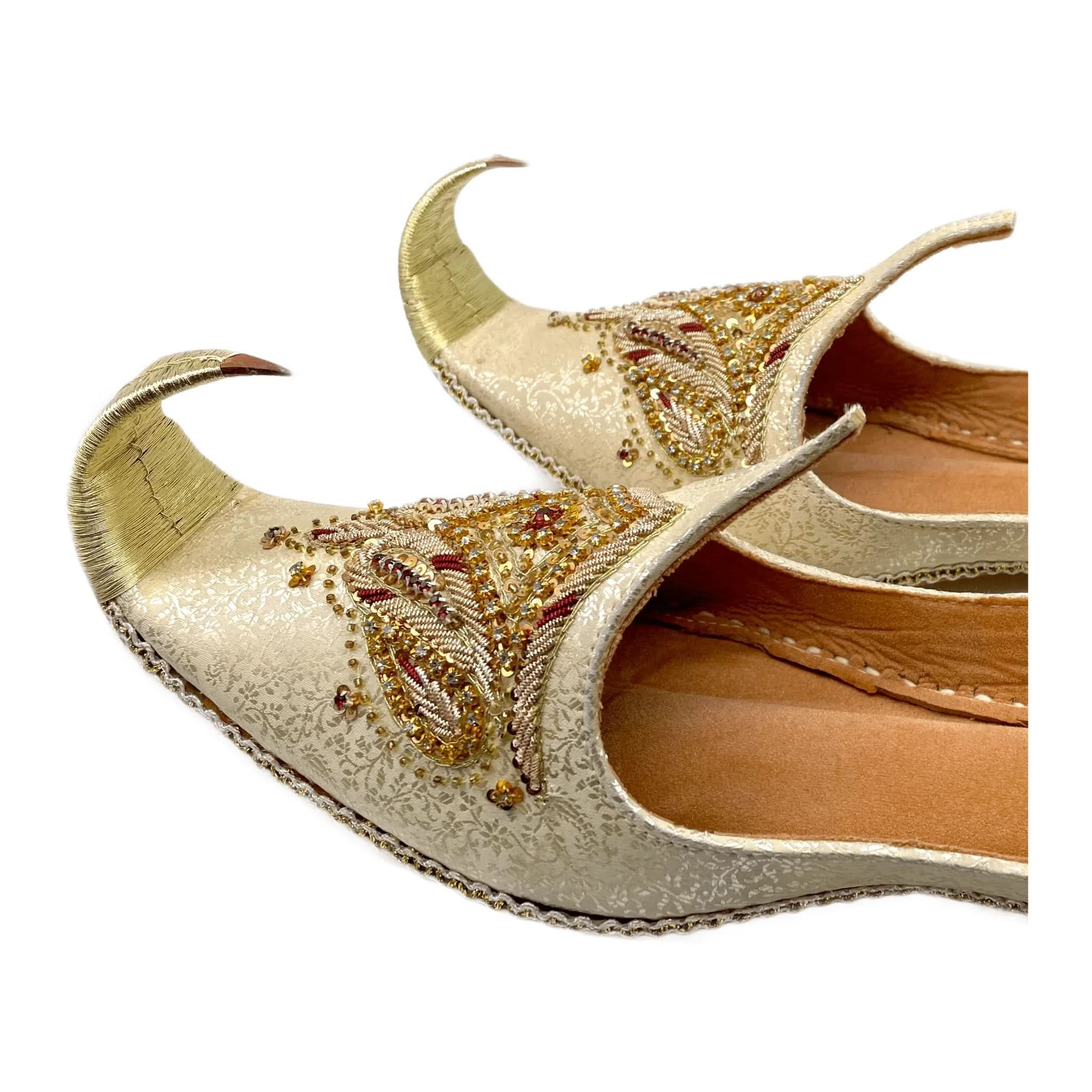 Orientalische Schnabelschuhe - Khussa Schuhe in Gold – Duft von Oriental - Style | oriental - style.de