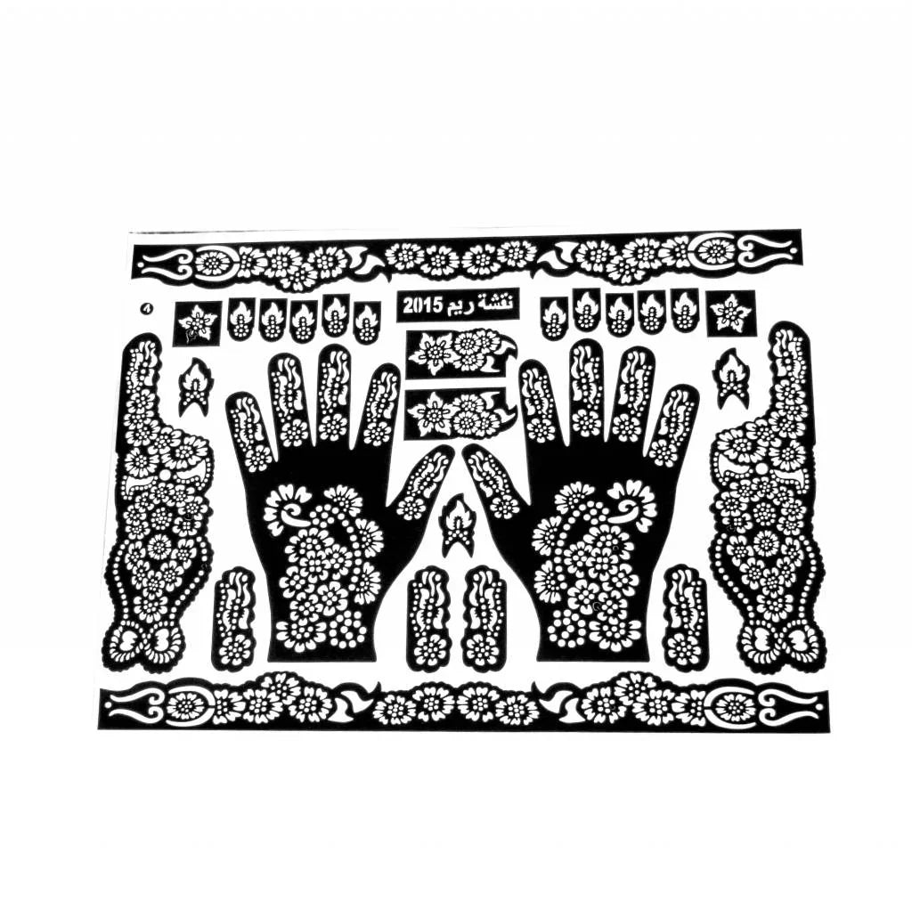 Selbstklebende Hennaschablonen - Maxiset (38cm x 27cm) Oriental-Style | Oriental-Style