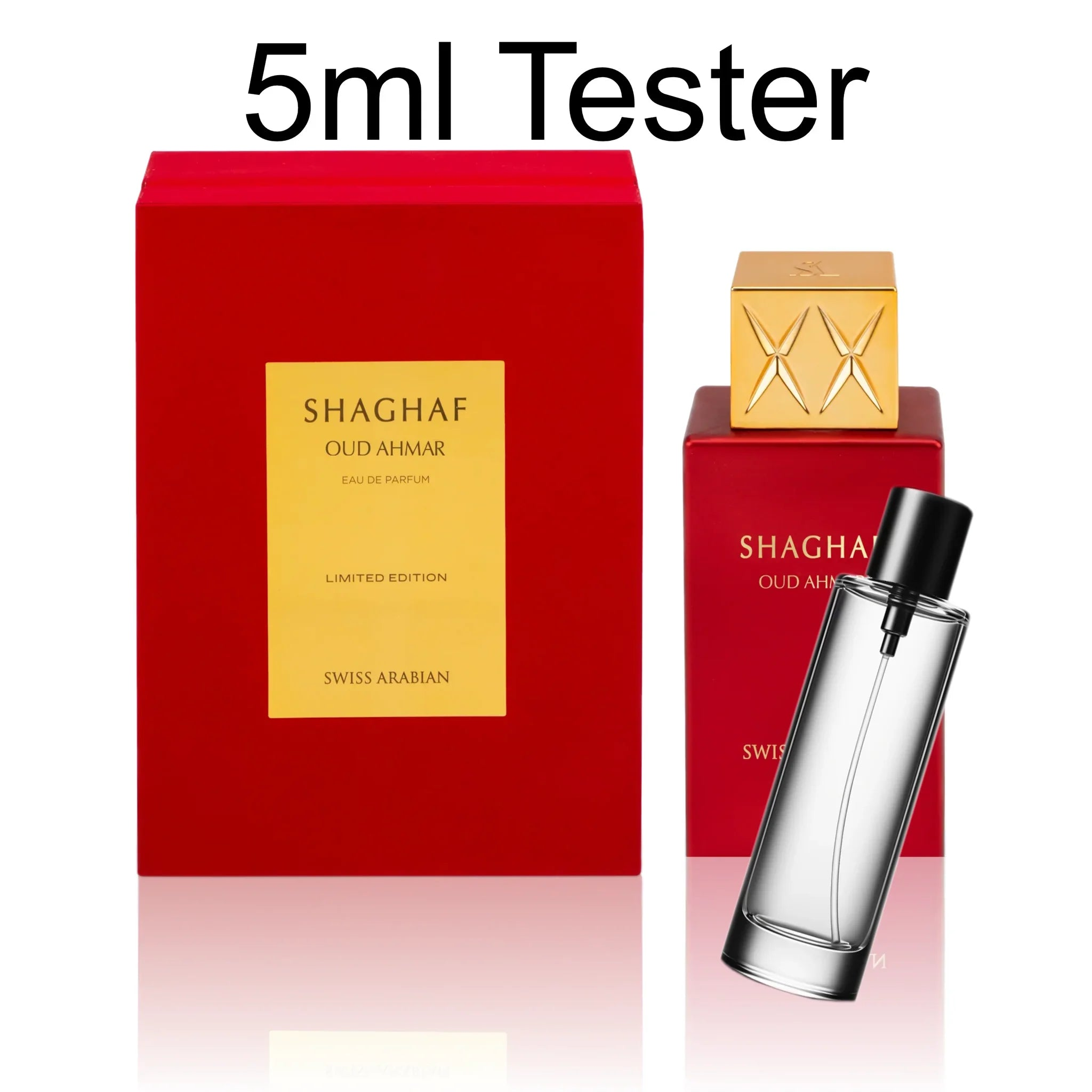 5ML Tester Shaghaf Oud Ahmar Eau de Parfum Swiss Arabian | Oriental-Style
