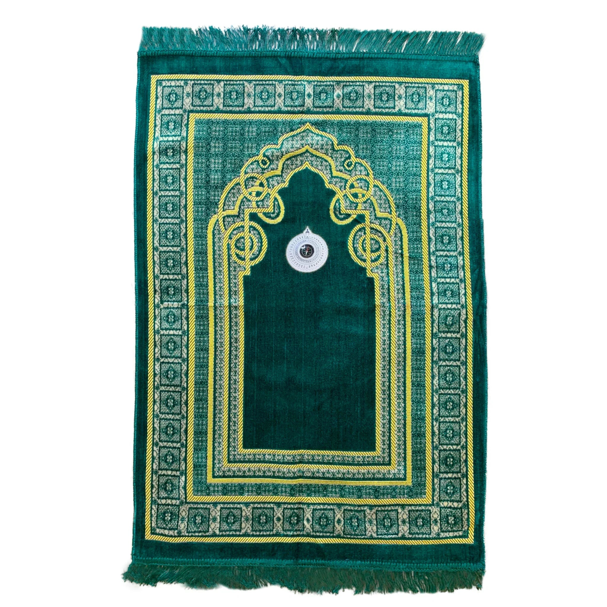 Gebetsteppich - Seccade in Grün mit Kompass Oriental-Style | Oriental-Style