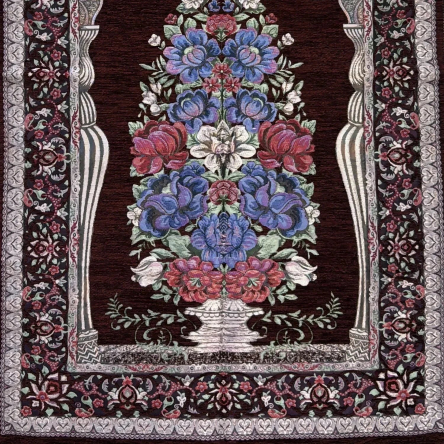 Gebetsteppich Luxus Seccade – Dunkelbordeaux Oriental-Style | Oriental-Style