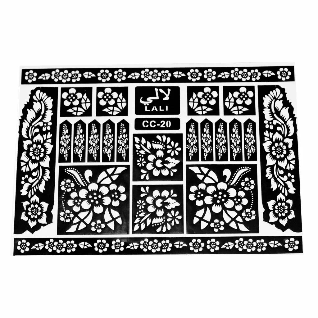 Selbstklebende Hennaschablonen Für Tattoos Maxiset (38cm x 27cm) Oriental-Style | Oriental-Style