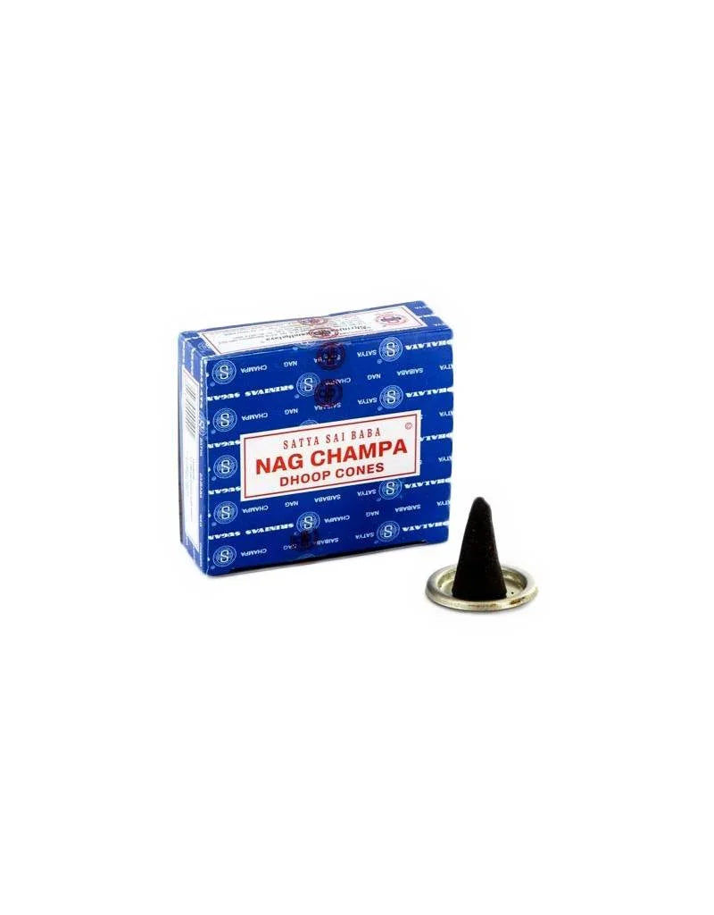 Räucherkegel Nag Champa Satya Sai Baba mit Halter (10 Stück) Goloka | Oriental-Style
